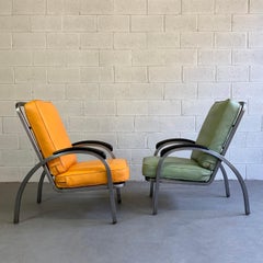 Art Deco Steel Armchairs by Norman Bel Geddes for Simmons Company Furniture