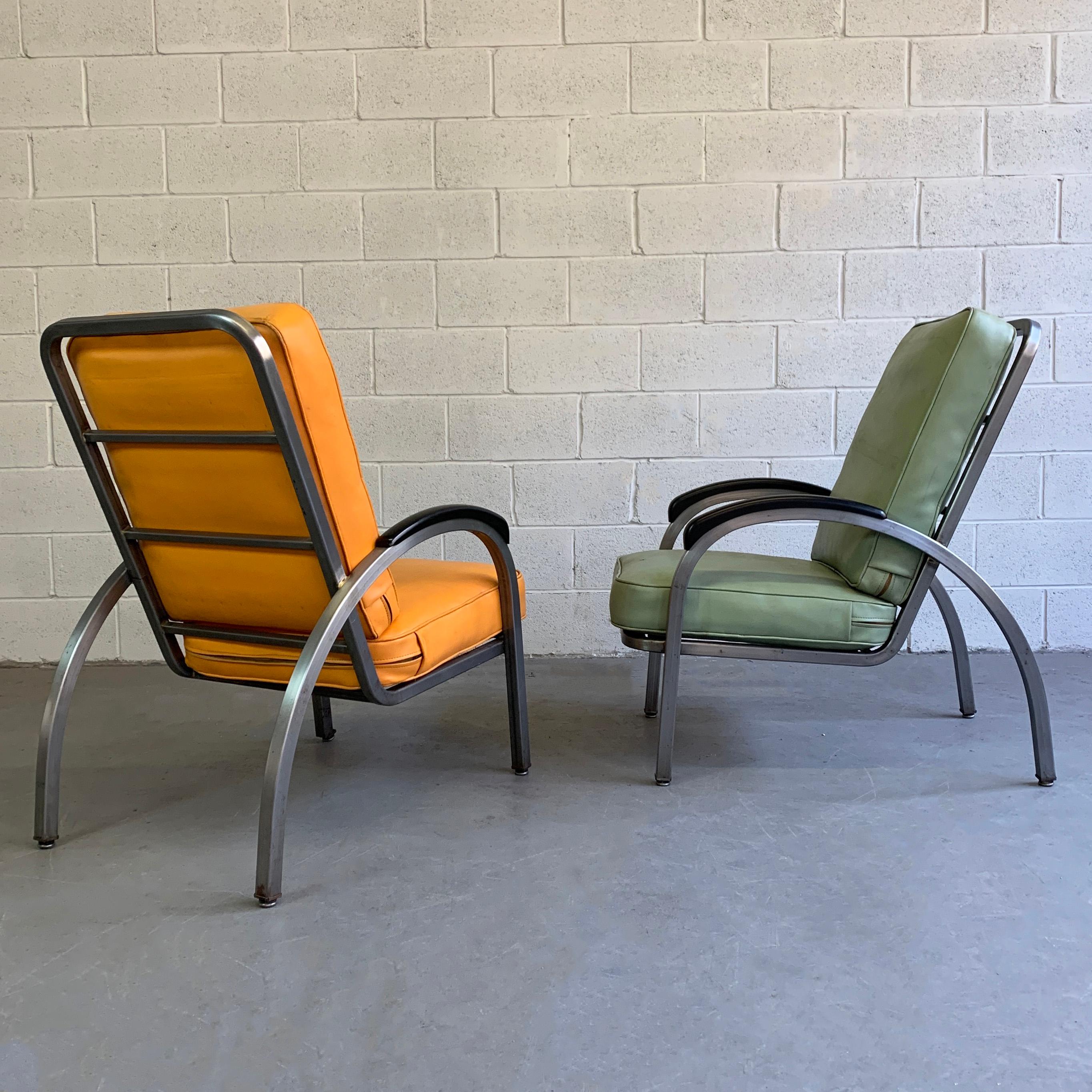 American Art Deco Steel Armchairs by Norman Bel Geddes for Simmons Company Furniture