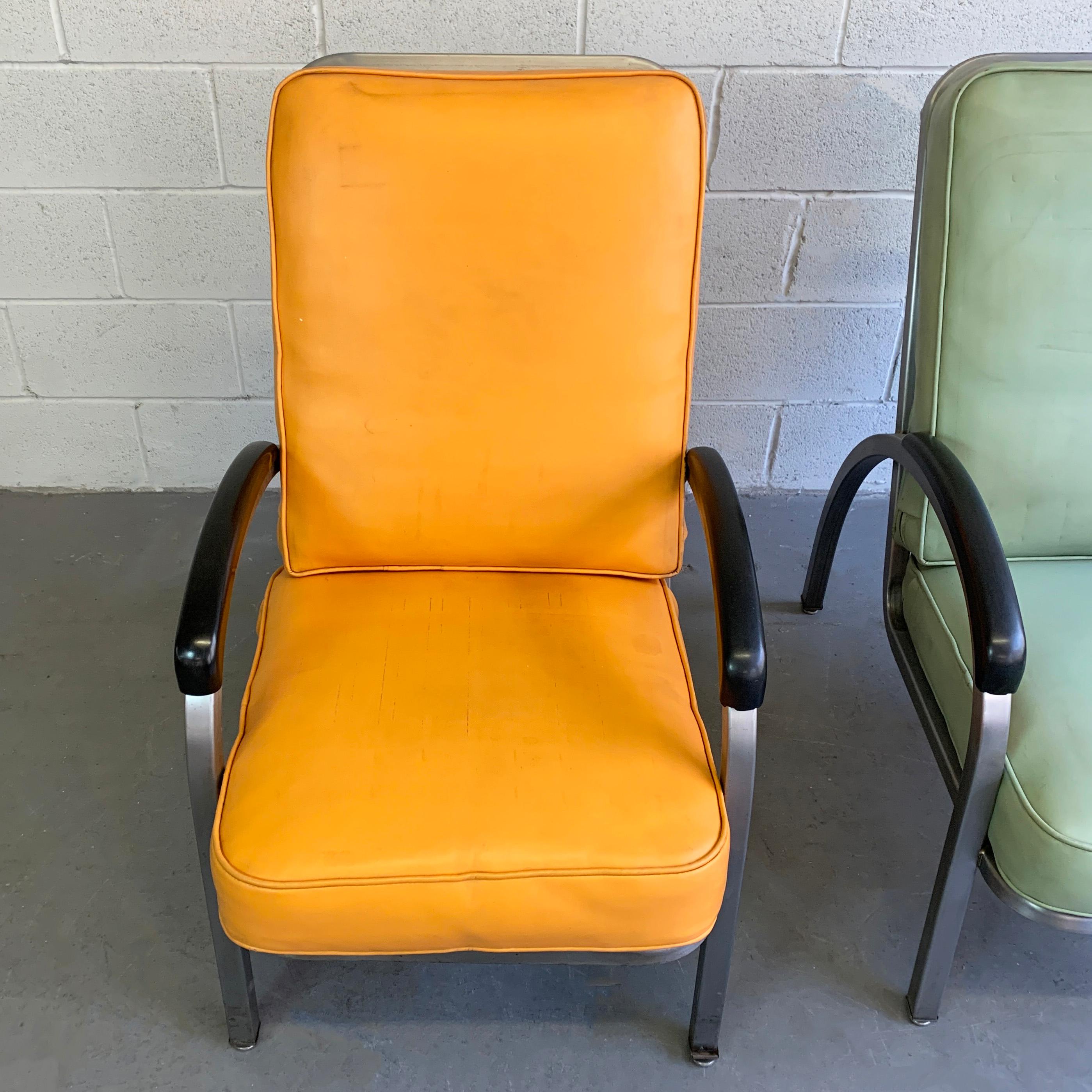 20th Century Art Deco Steel Armchairs by Norman Bel Geddes for Simmons Company Furniture