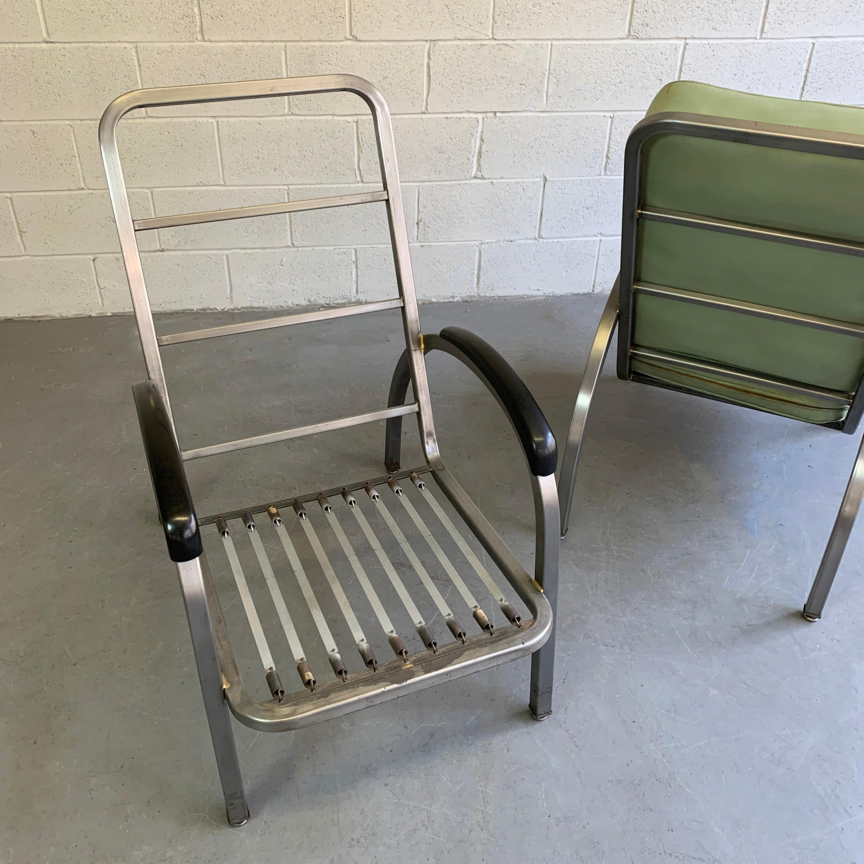 Art Deco Steel Armchairs by Norman Bel Geddes for Simmons Company Furniture 1