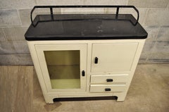 Art Deco Steel Metal Porcelain Enamel White Medical Dental Bathroom Cabinet