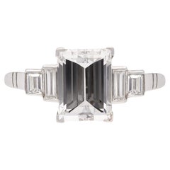 Art Deco Step Cut Diamond Ring, circa 1930.