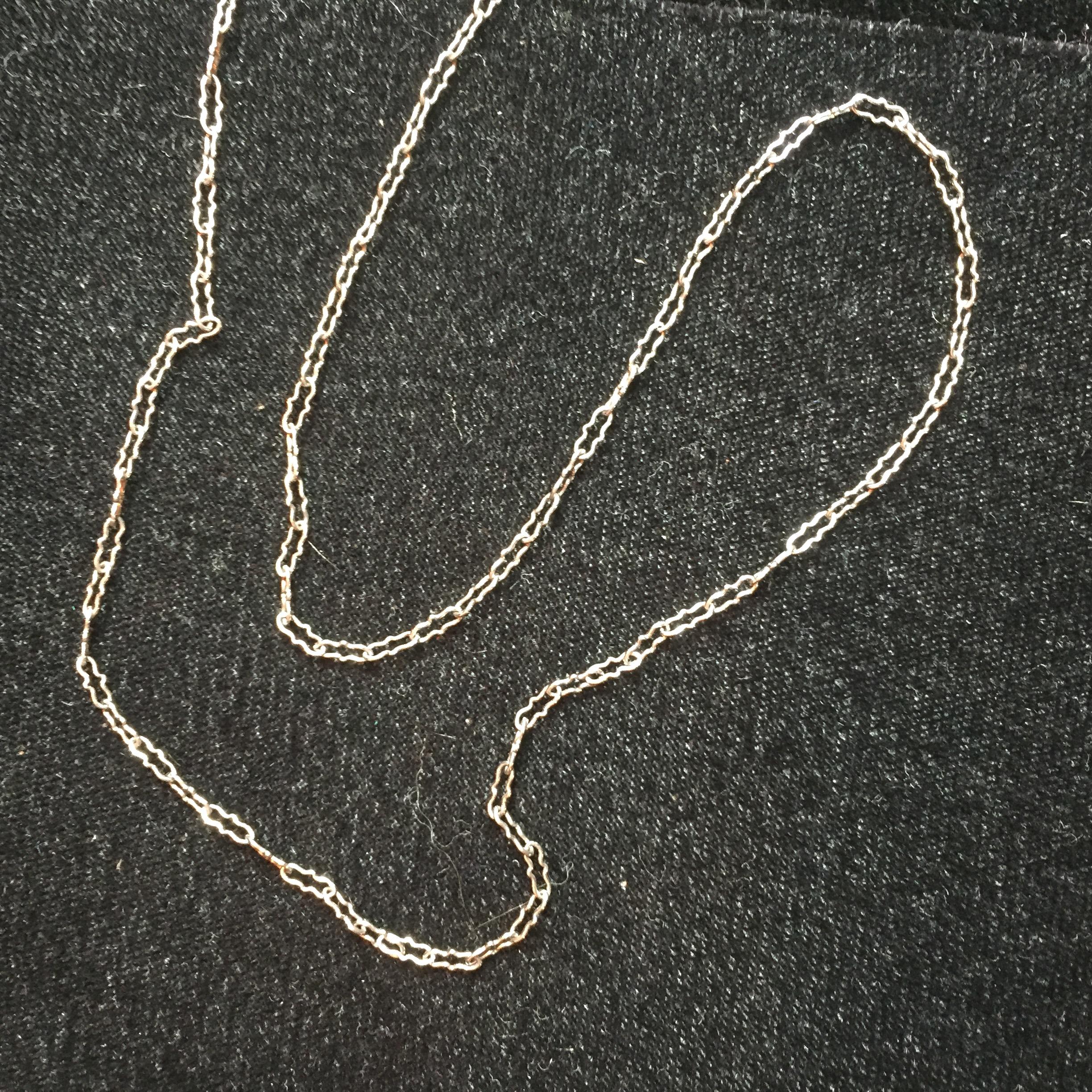 Art Deco Sterling Chain & Cut Crystal Lariat Necklace, 1920s im Angebot 12