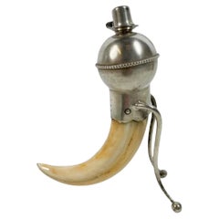 Art Deco Sterling Mounted Boar's Tusk Cigar Lighter