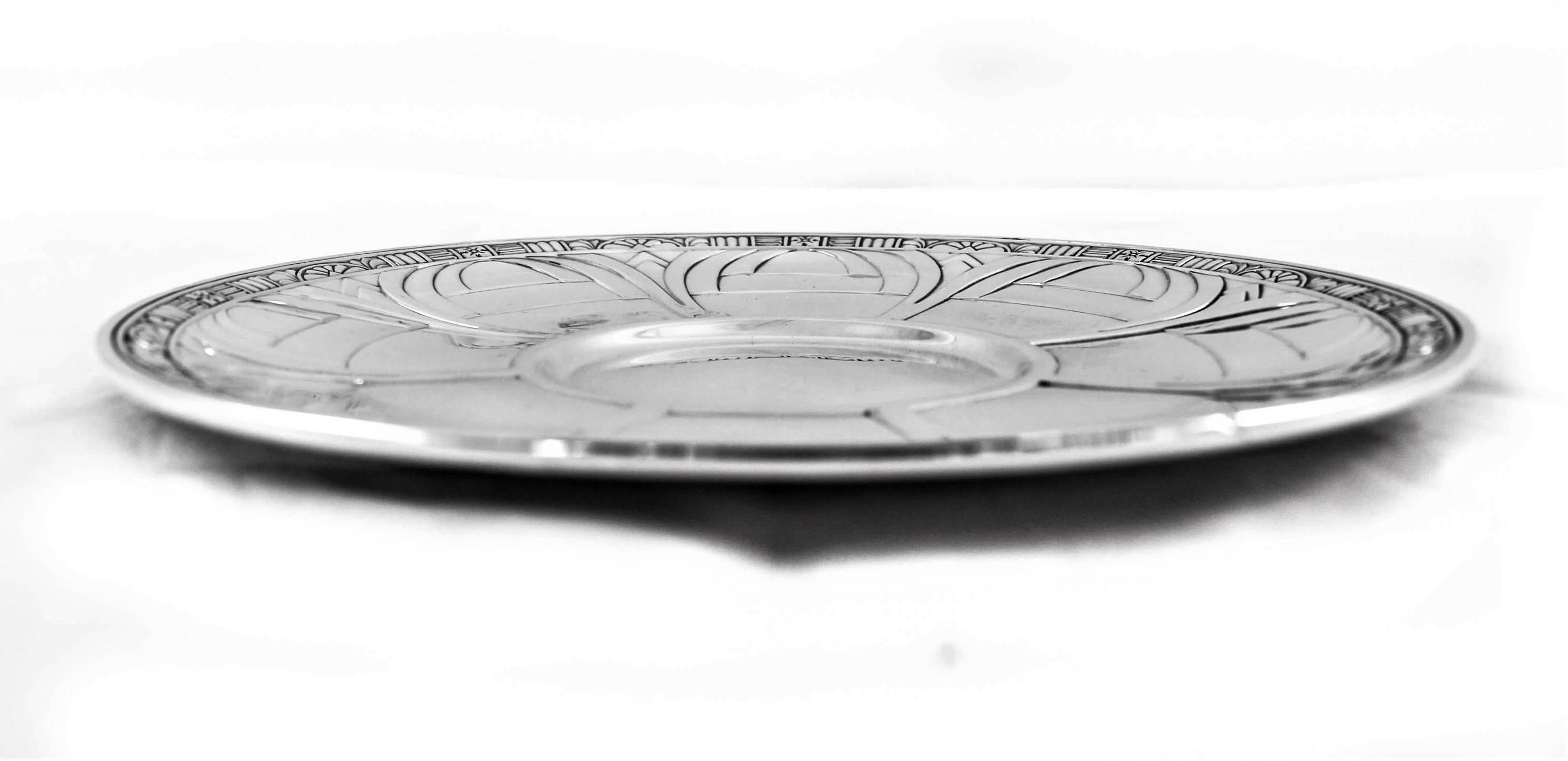 American Art Deco Sterling Plate