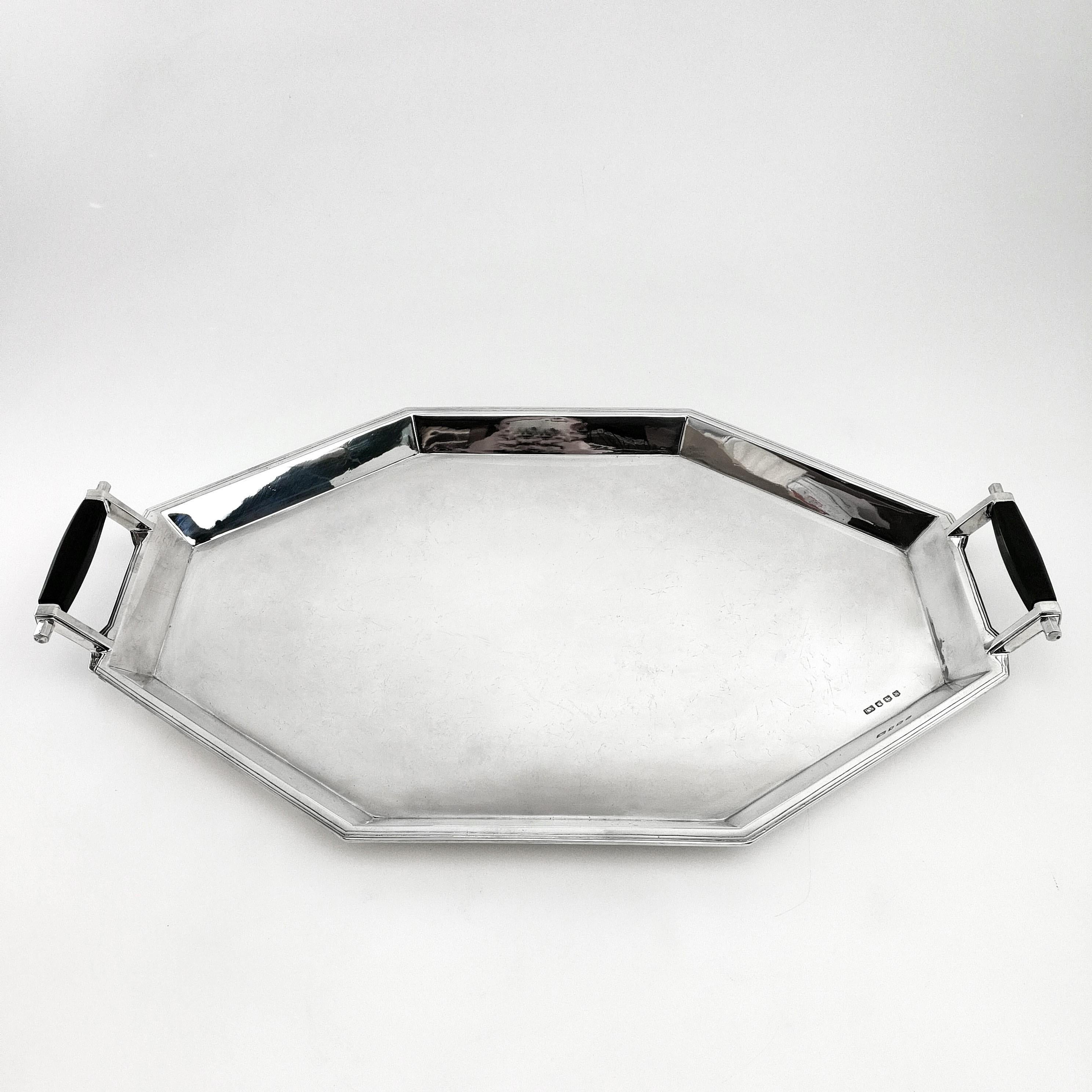 Art Deco Sterling Silver 4-Piece Tea and Coffee Set on Tray, 1961-1963 1
