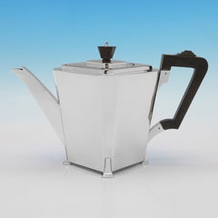 Art deco Sterling Silber 4 Stück Tee-Set aus dem Jahr 1933