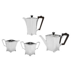 Art deco sterling silver 4 piece tea set made in 1933