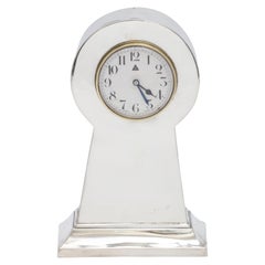 Antique Art Deco Sterling Silver 8-Day Table Clock