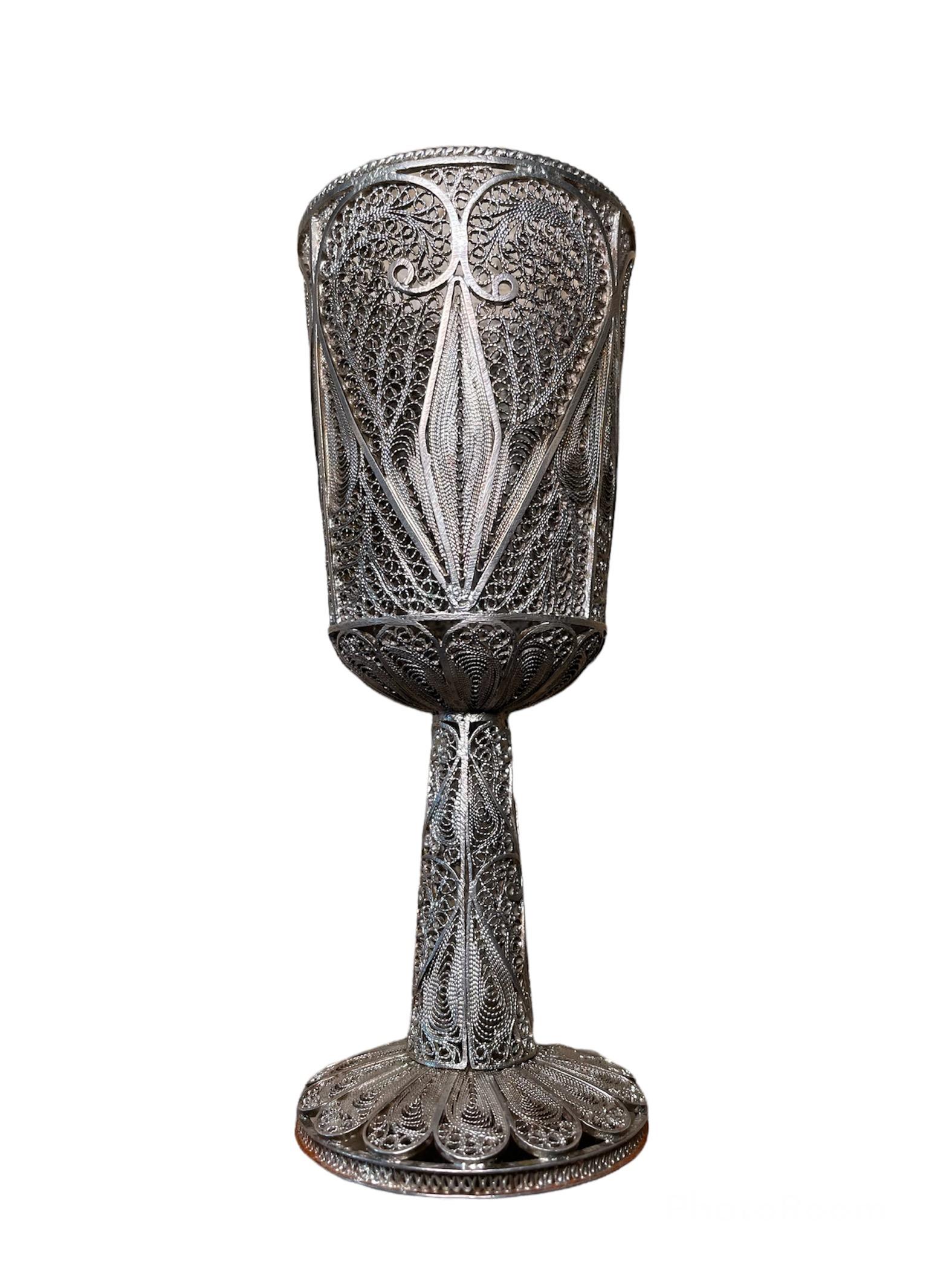 Art Deco Sterling Silver 925 Filigree Cup/Goblet For Sale 2
