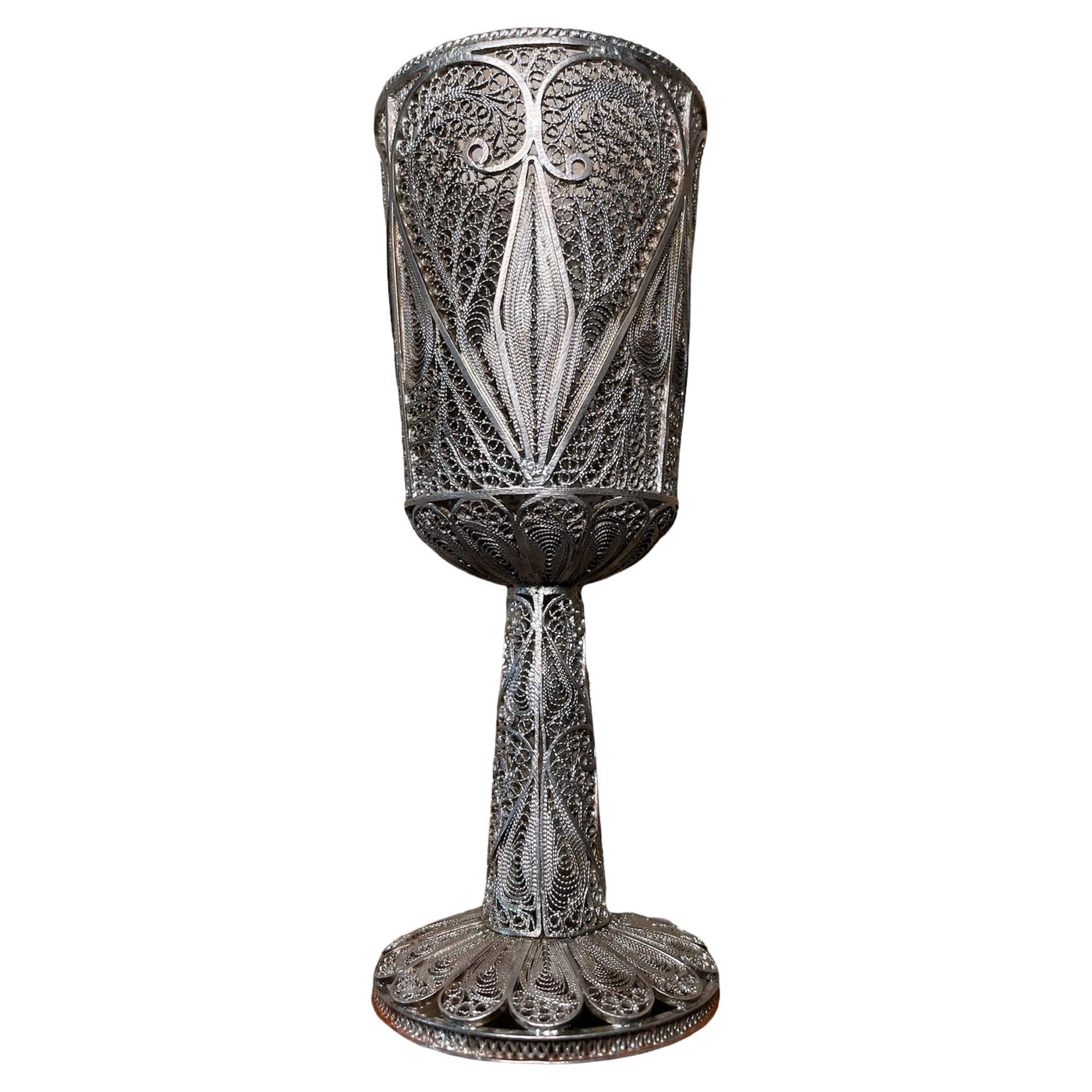 Art Deco Sterling Silver 925 Filigree Cup/Goblet