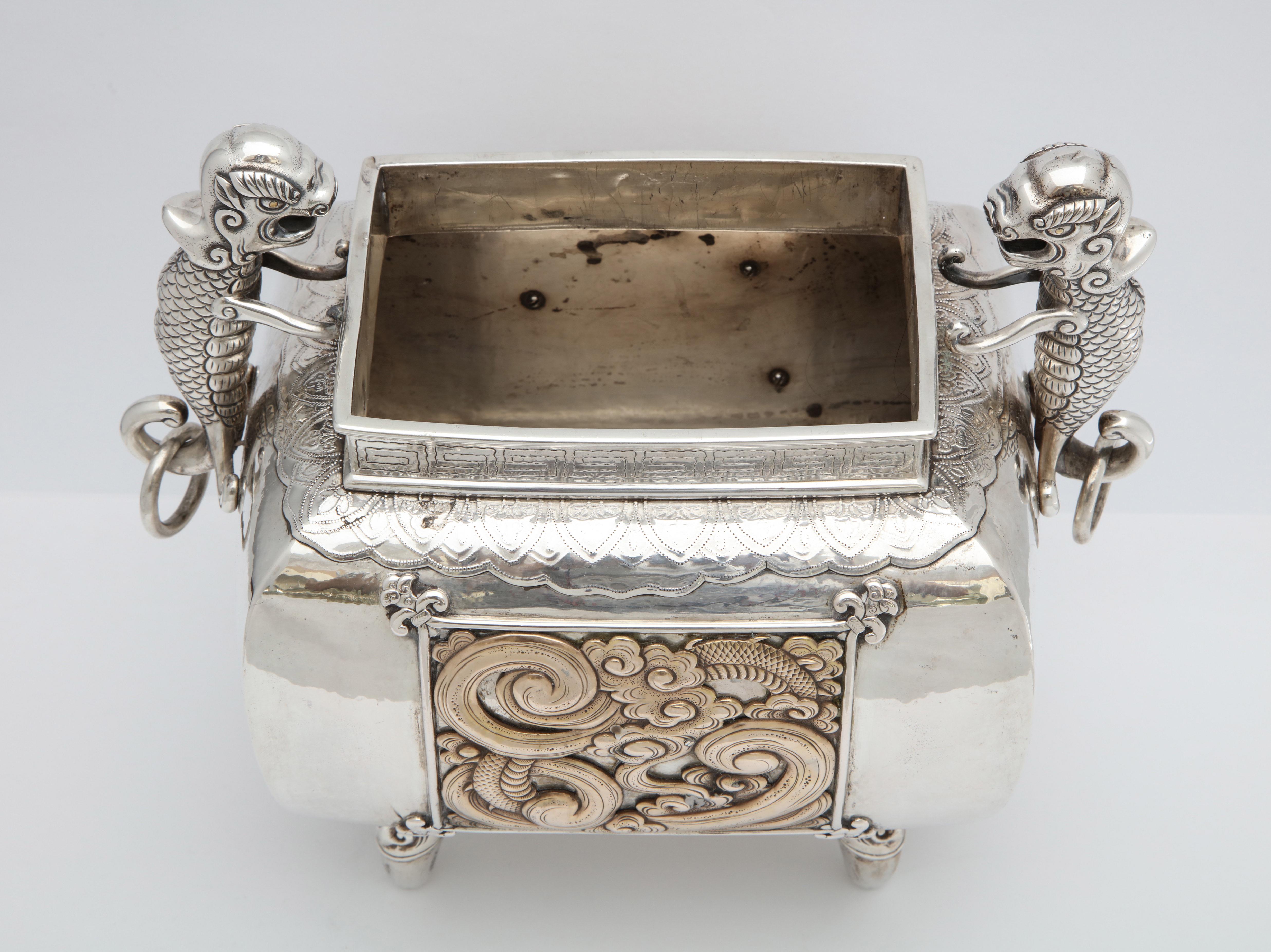 Meiji Period Sterling Silver '.950' Footed Japanese Centerpiece 5