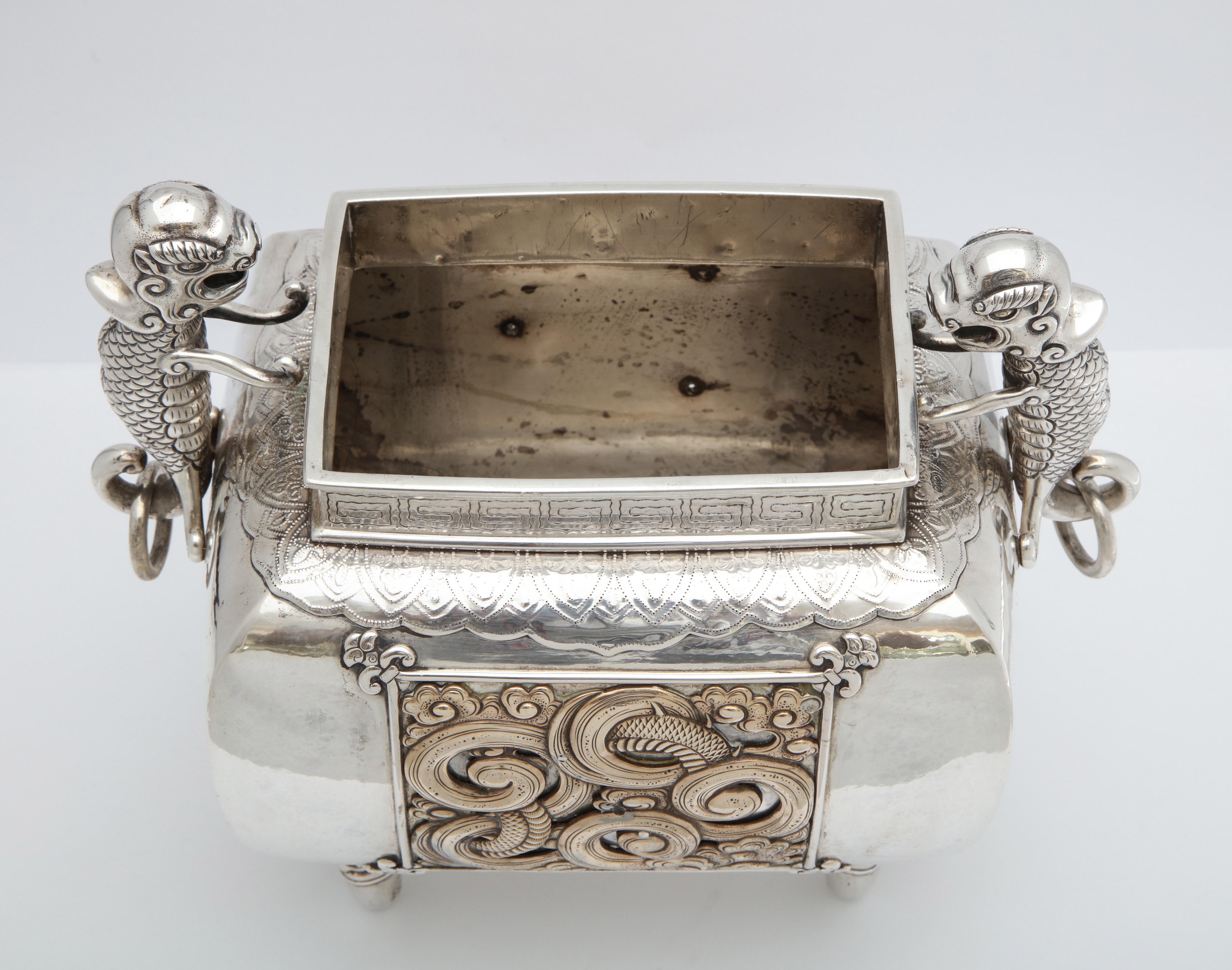 Meiji Period Sterling Silver '.950' Footed Japanese Centerpiece 6