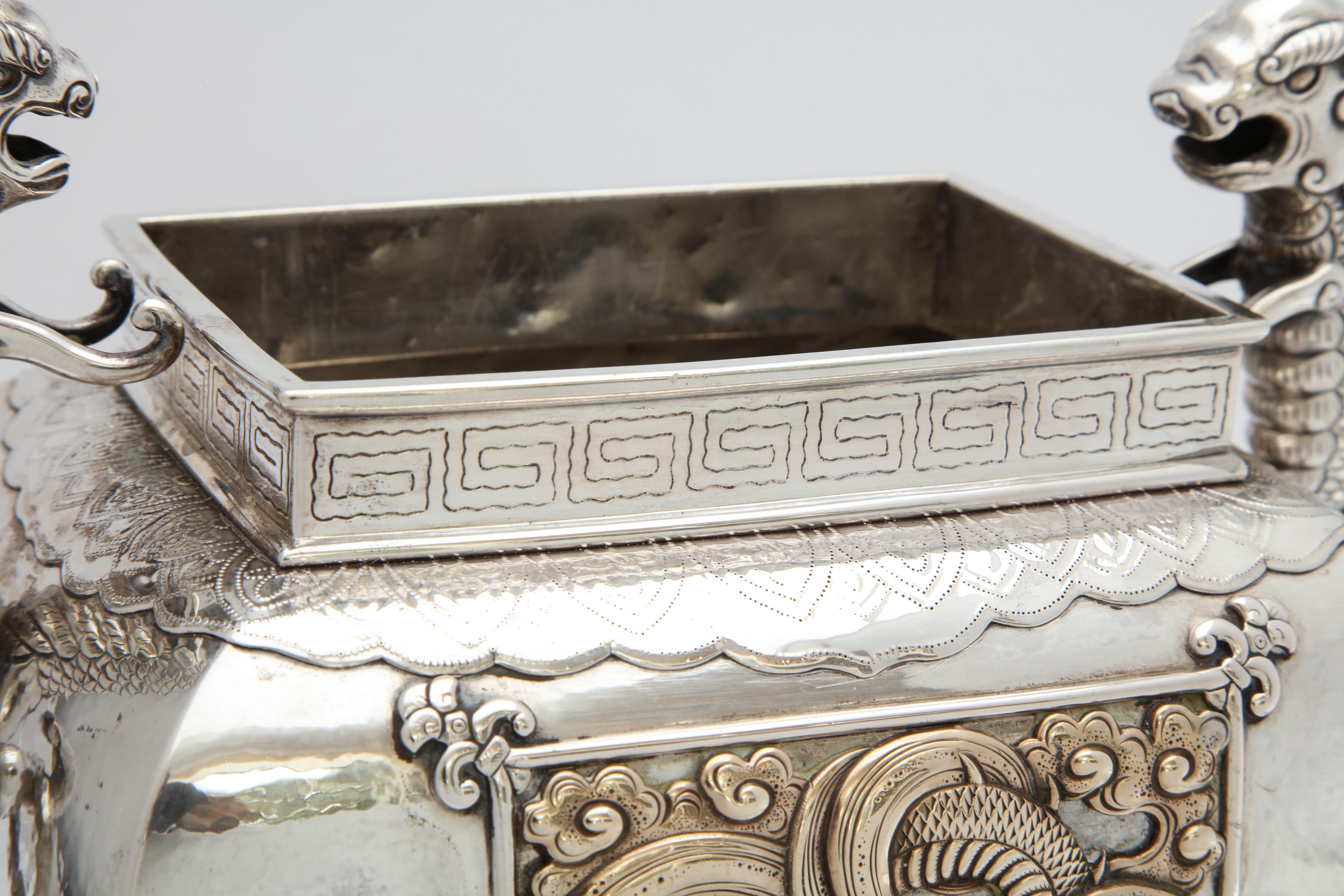 Meiji Period Sterling Silver '.950' Footed Japanese Centerpiece 9