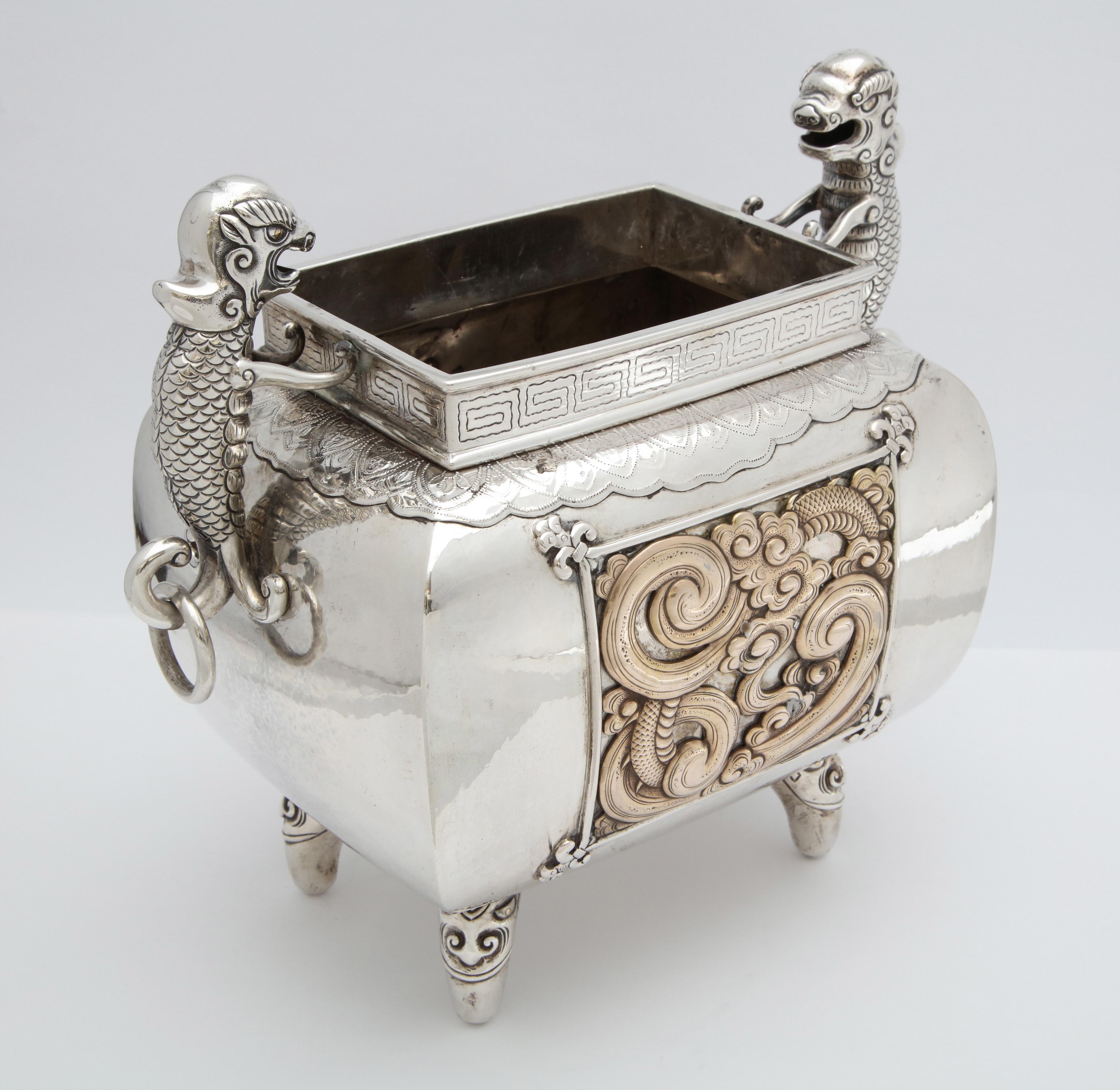 Meiji Period Sterling Silver '.950' Footed Japanese Centerpiece 2