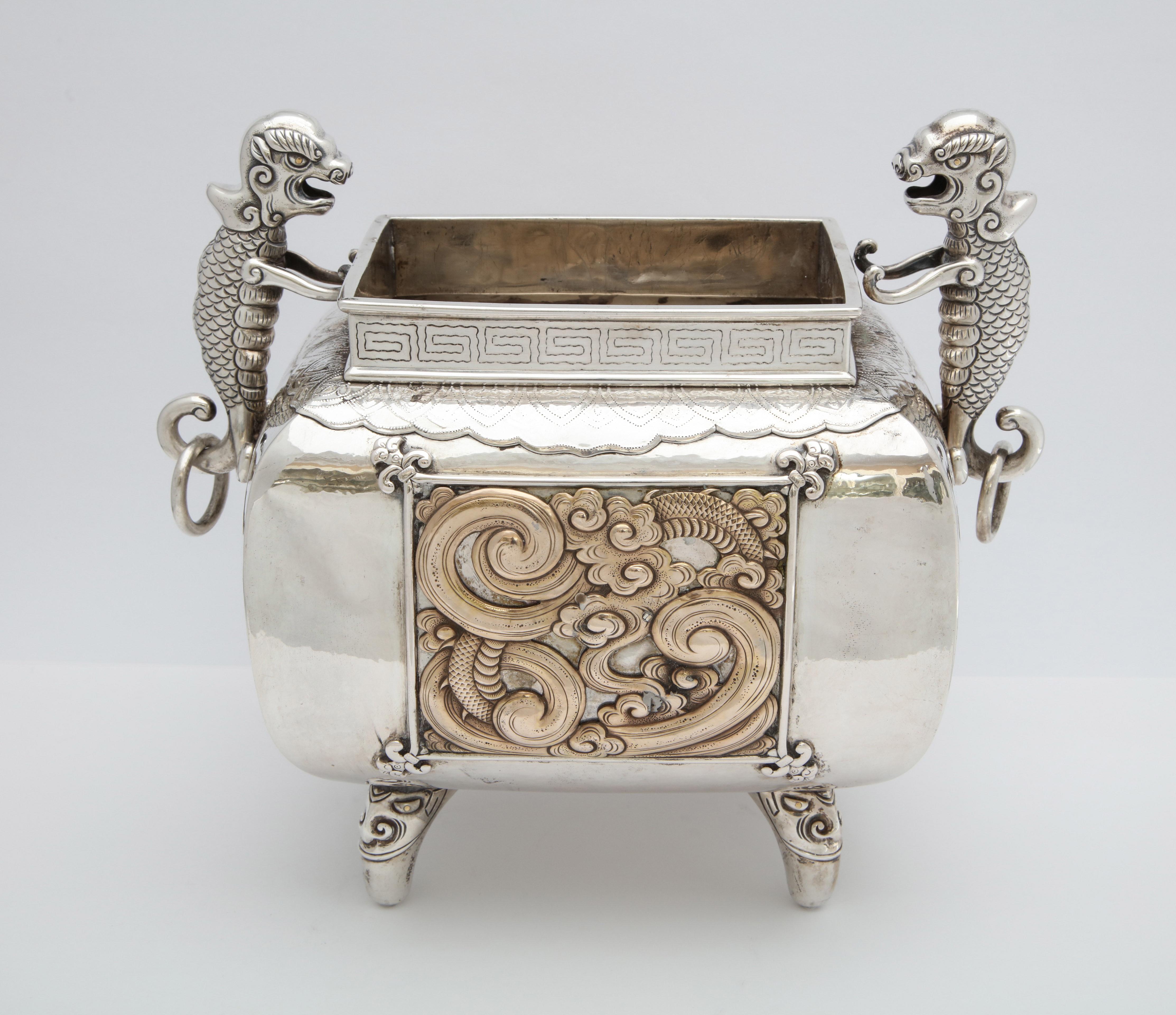 Meiji Period Sterling Silver '.950' Footed Japanese Centerpiece 3