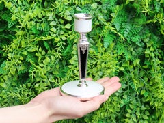 Art Deco Sterling Silver and Enamel Candle Holders