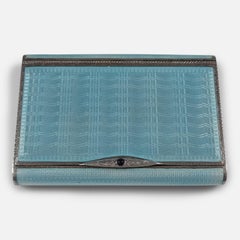 Art Deco Sterling Silver and Enamel Cigarette Case, 1925