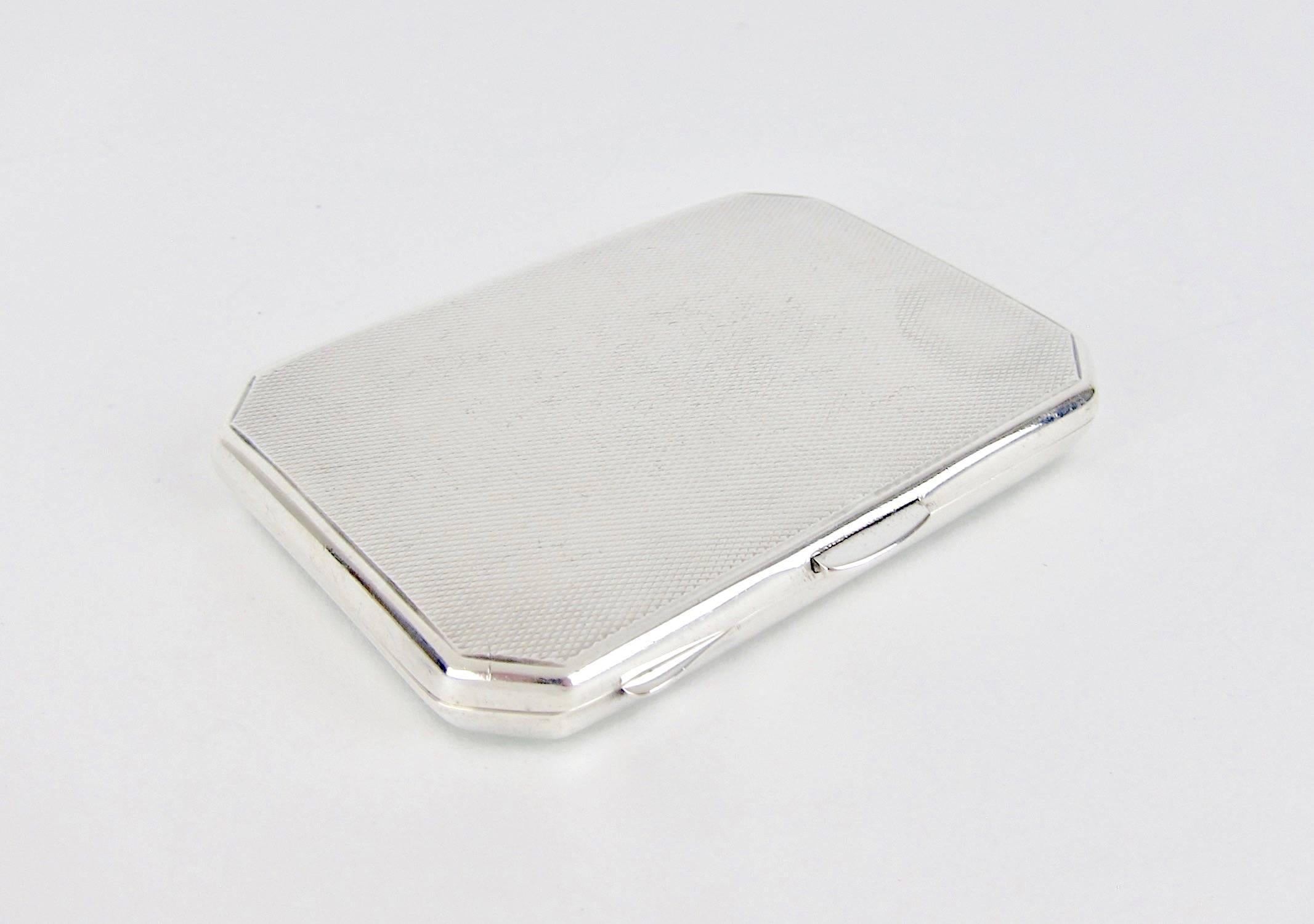 Art Deco Sterling Silver and Guilloche Enamel Cigarette Case by Joseph Gloster 4