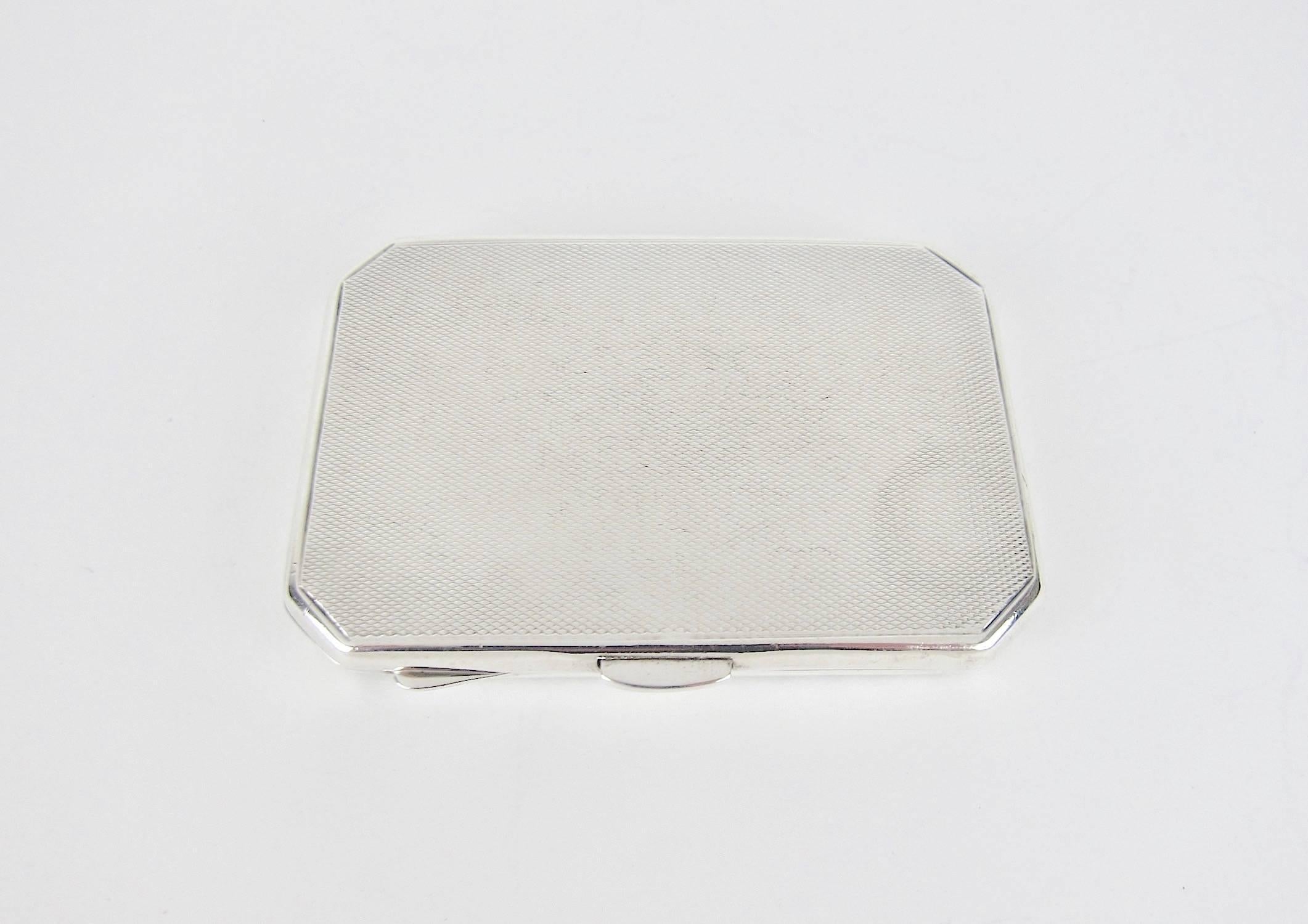 Art Deco Sterling Silver and Guilloche Enamel Cigarette Case by Joseph Gloster 5