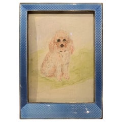 Art Deco Sterling Silver and Guilloche Enamel Photograph Frame