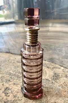 Botella Gris Baccarat de Plata de Ley Art Déco, Italia Década de 1940