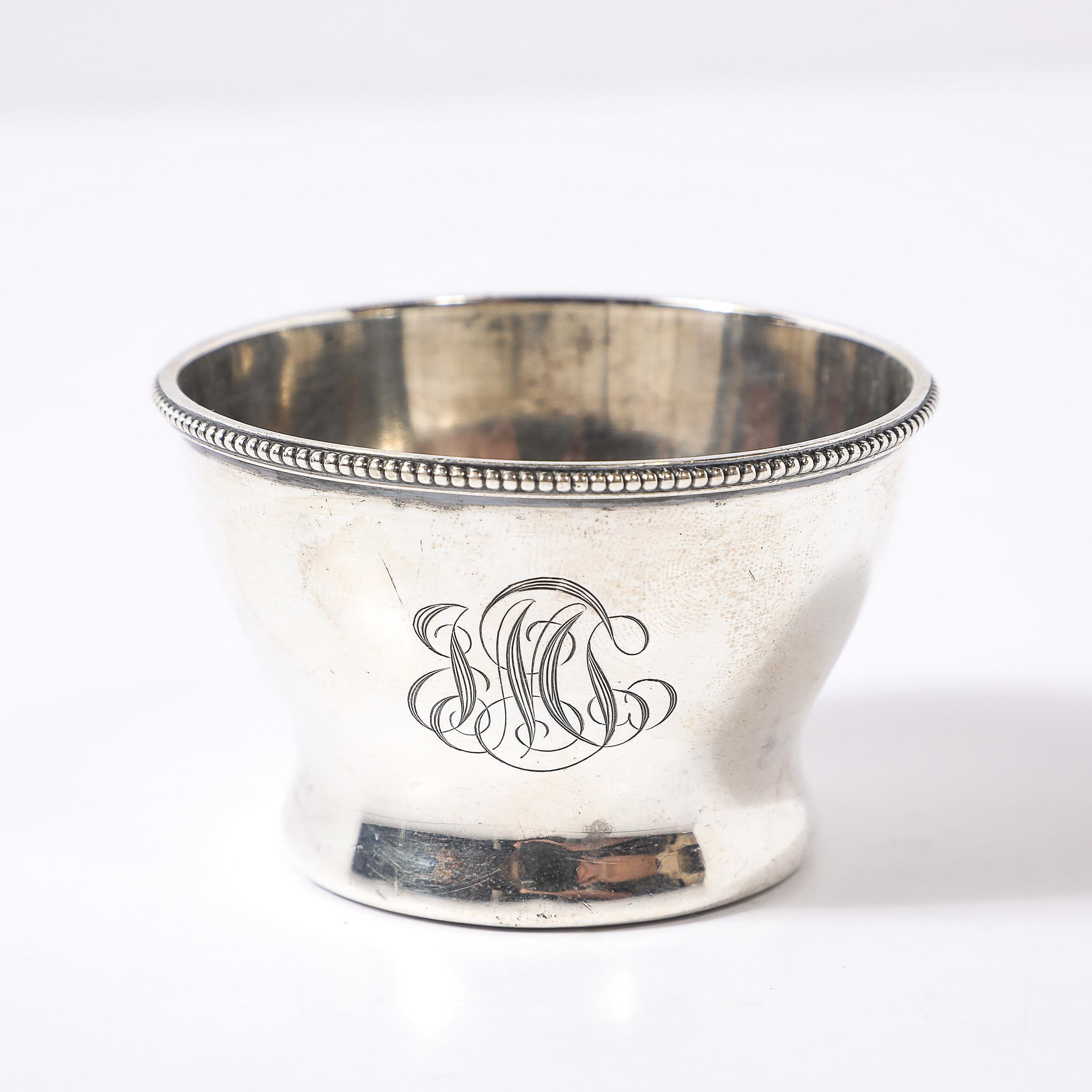 Début du 20ème siècle Bol à doigt en argent Sterling Bailey, Banks & Biddle Monogramme JNS en vente