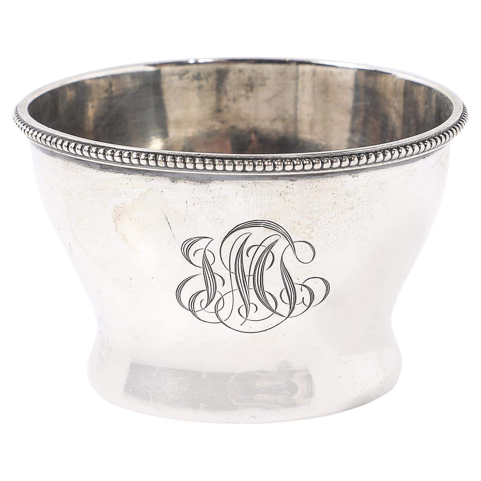 Bol à doigt en argent Sterling Bailey, Banks & Biddle Monogramme JNS en vente