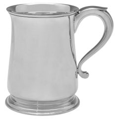 Art deco sterling silver beer mug made in London in 1931