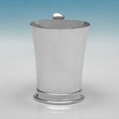 Art Deco Sterling Silver & Boar Tusk Beer Mug, Hukin & Heath, 1938