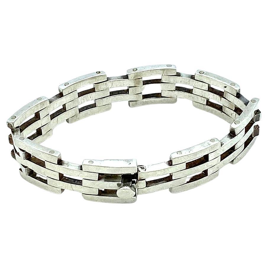 Art Deco Style Sterling Silver Bracelet For Sale