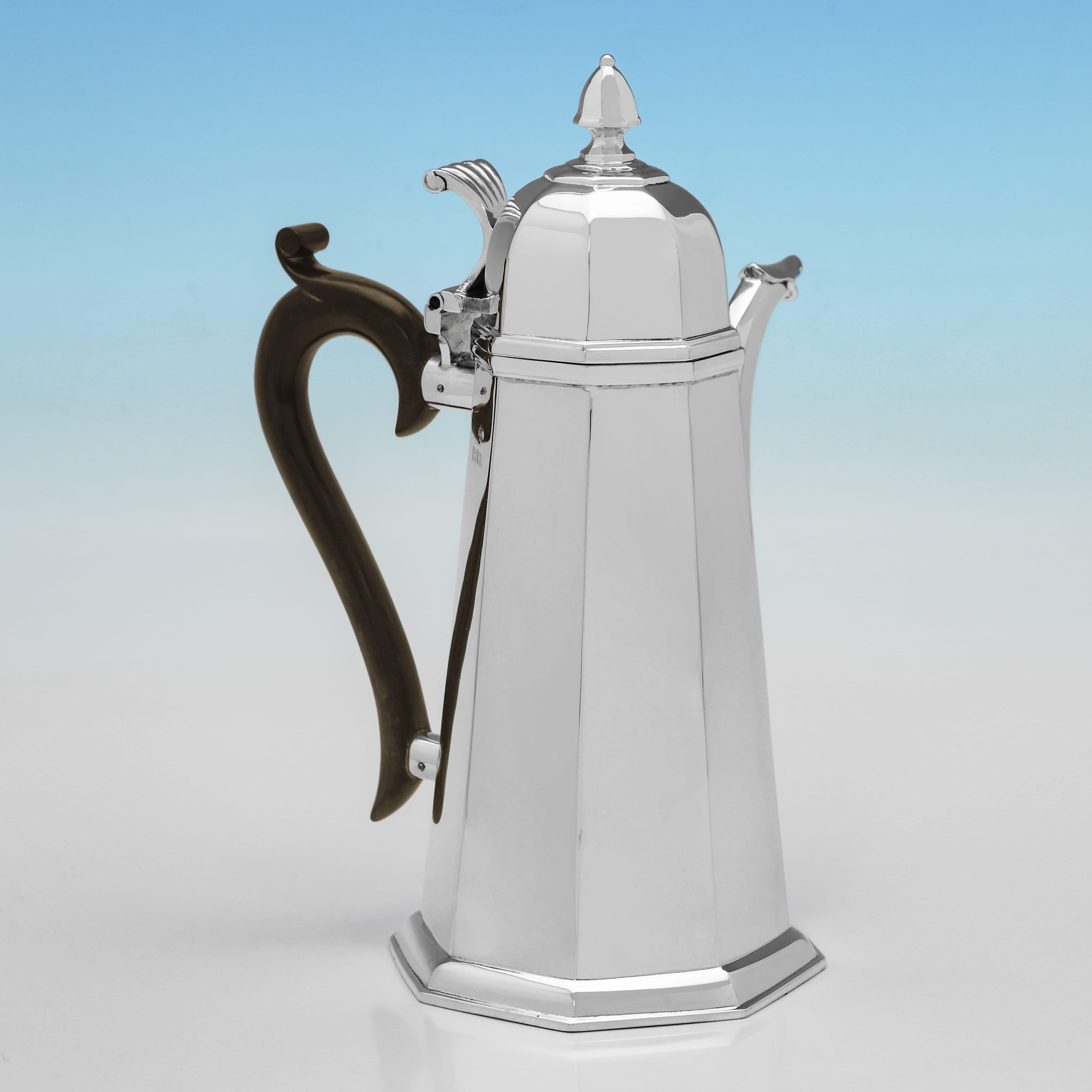 Art Deco Art deco sterling silver cafe au lait hallmarked in Chester in 1926 For Sale