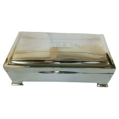 Art Deco Sterling Silver Cigarette Box by Joseph Gloster Ltd, 1935