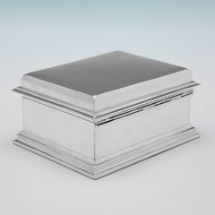 Art Deco Sterling Silver Cigarette Box - Hallmarked in London in 1920