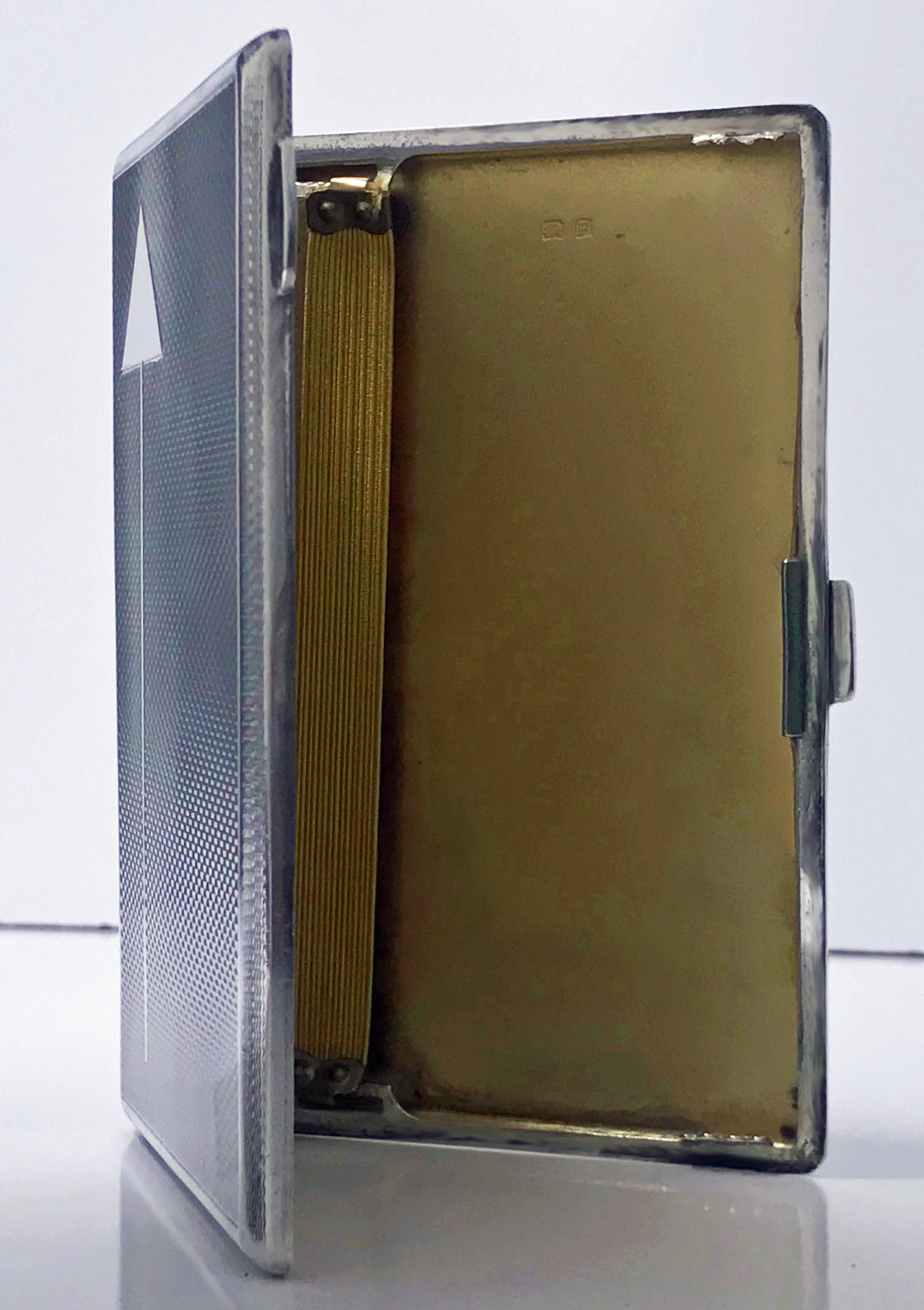 Art Deco Sterling Silver Cigarette Case Box Birmingham Frederick Field, 1930 In Good Condition In Toronto, Ontario