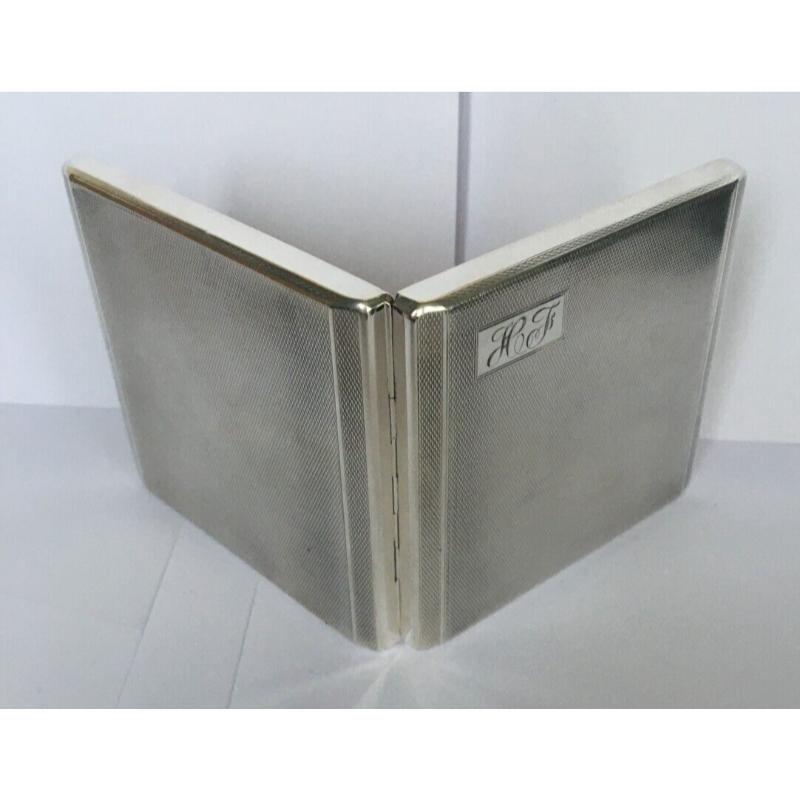 Art Deco Sterling Silver Cigarette Case by MH Meyer Ltd, 1931 In Good Condition In London, GB