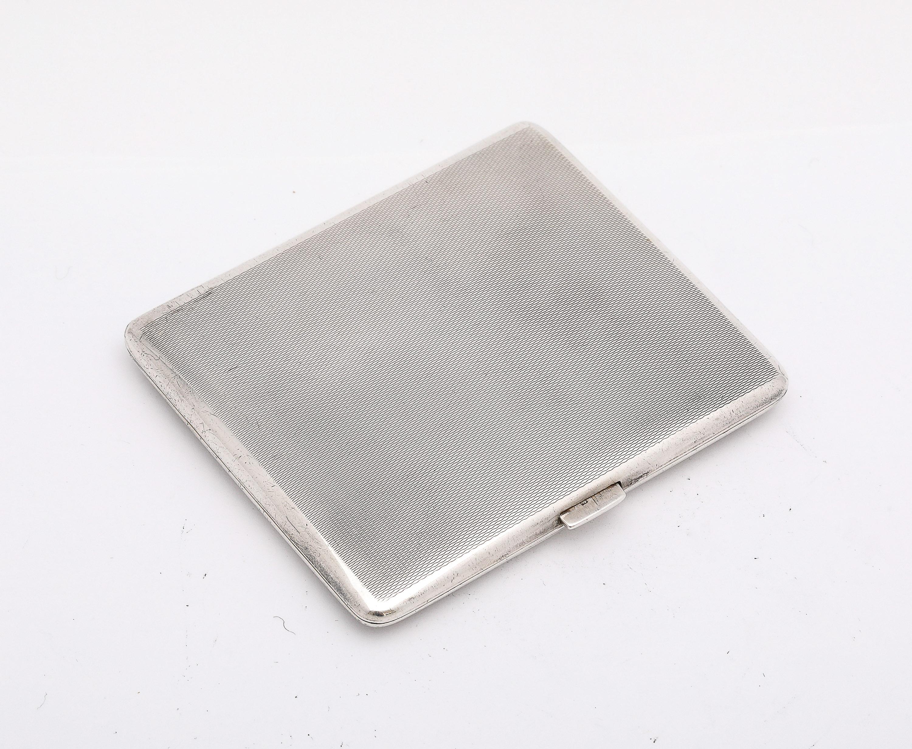 Art Deco Sterling Silver Cigarette Cigarette Case - Goldsmiths & Silversmiths For Sale 6