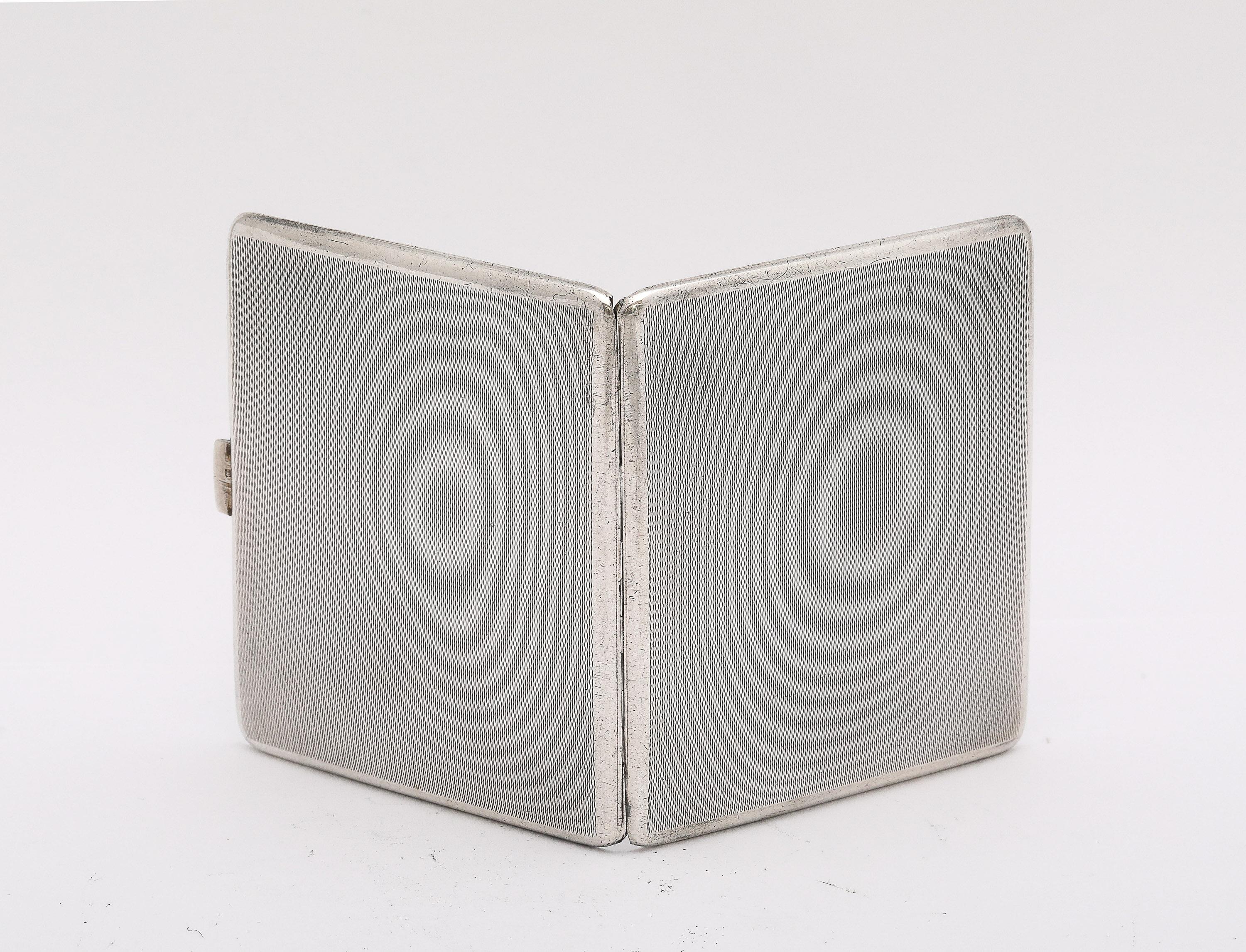 Art Deco Sterling Silver Cigarette Cigarette Case - Goldsmiths & Silversmiths For Sale 10