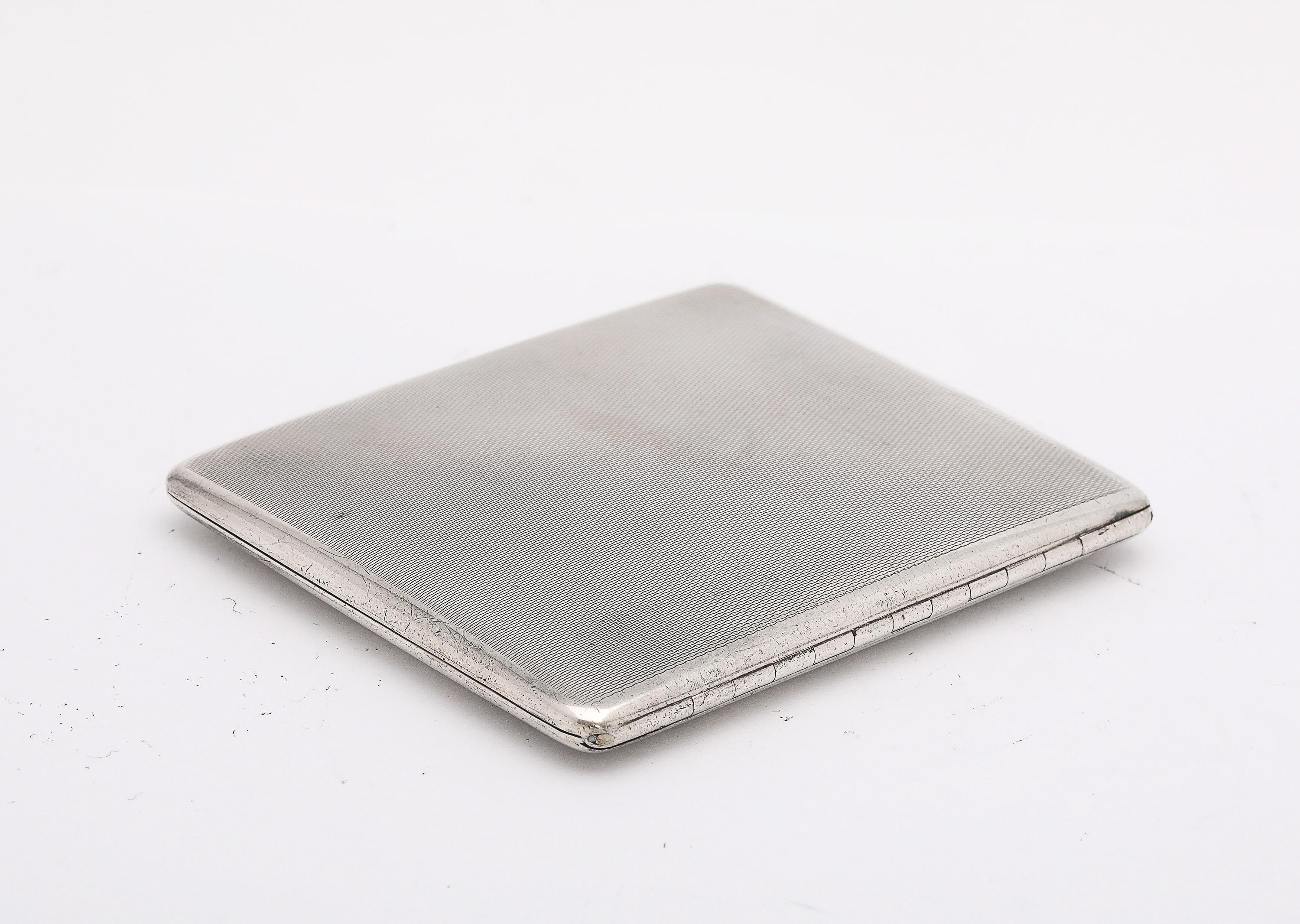 Art Deco Sterling Silver Cigarette Cigarette Case - Goldsmiths & Silversmiths For Sale 1