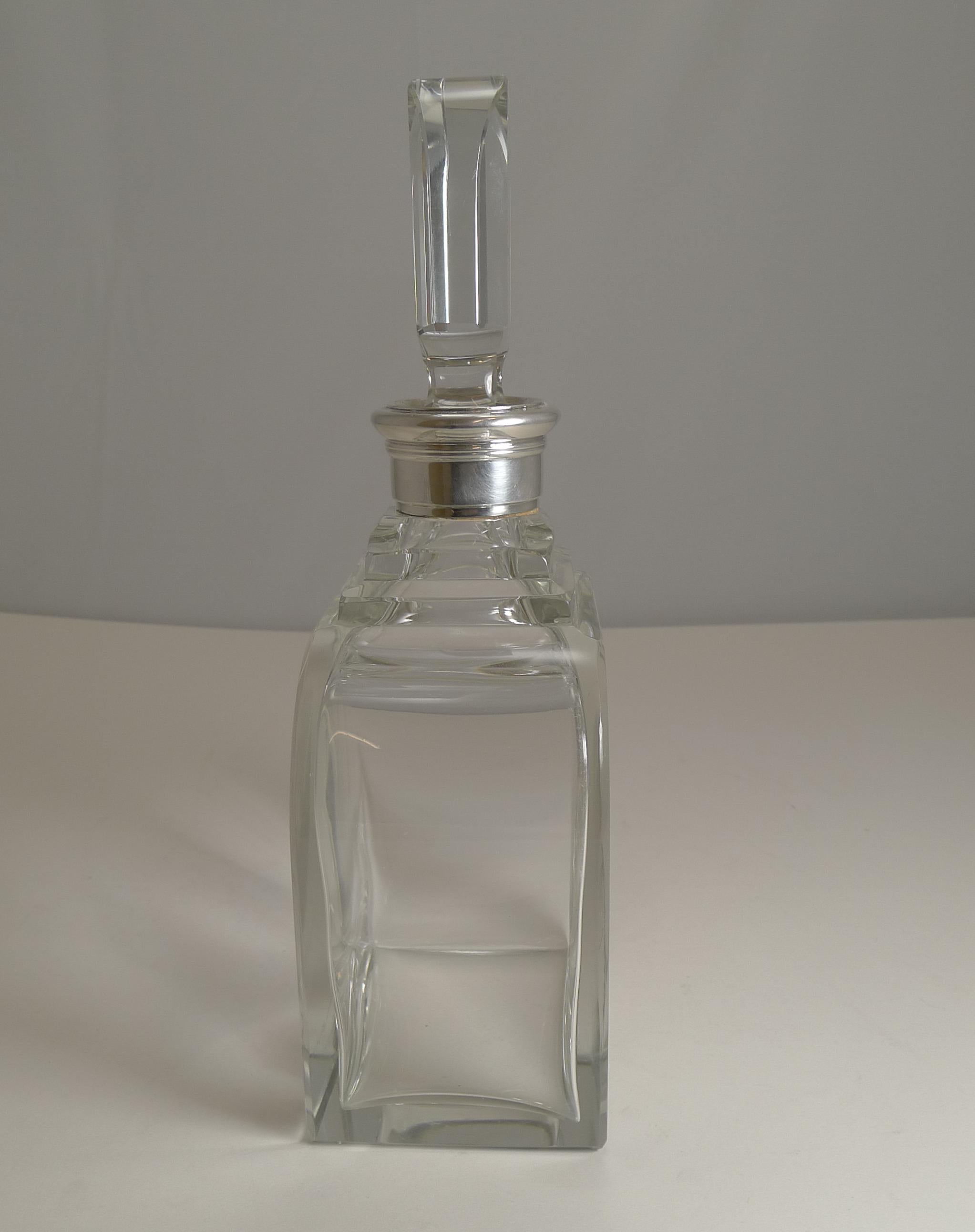 Art Deco Sterling Silver Collared Decanter by Asprey and Co., 1938 2