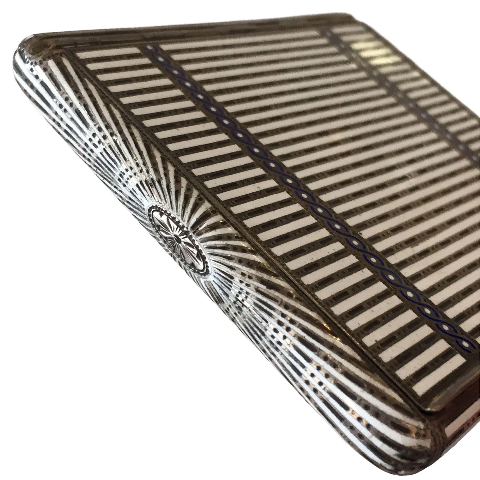 Astuccio in argento Sterling Art Deco di Aage Hjalmer Steenberg, Danimarca, 1934 In condizioni ottime in vendita a Van Nuys, CA