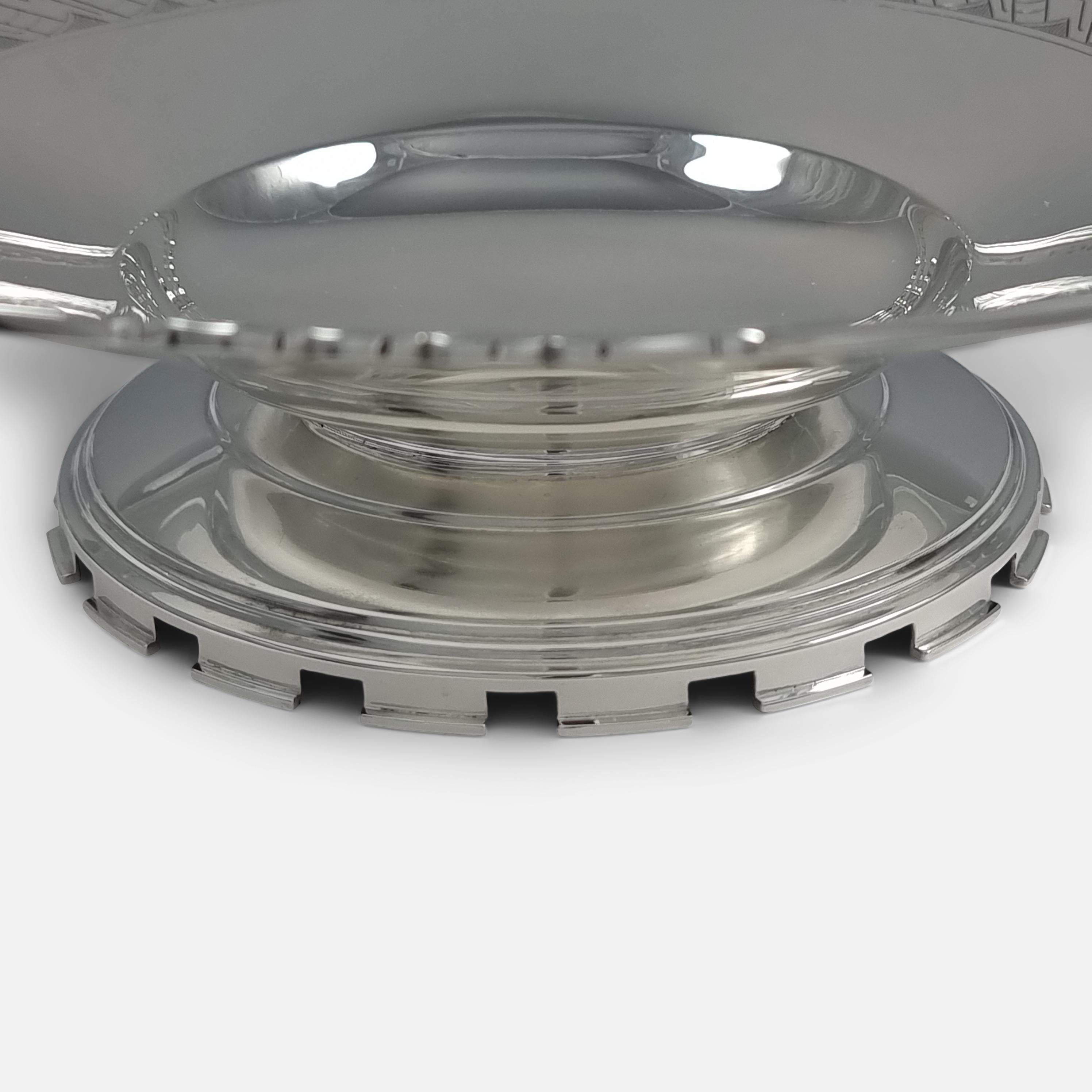 Art Deco Sterling Silver Dish, Mappin & Webb, 1936 For Sale 8
