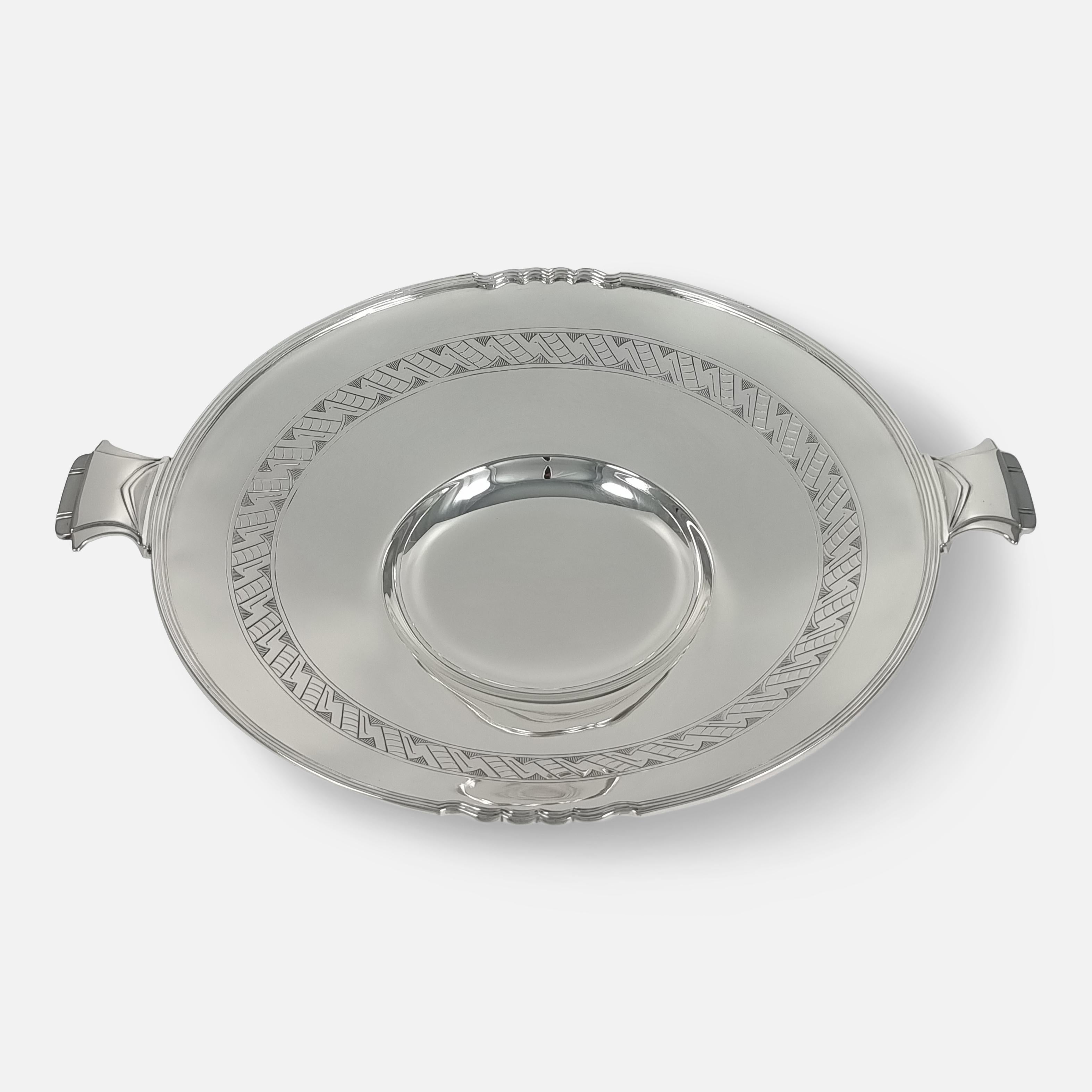 Art Deco Sterling Silver Dish, Mappin & Webb, 1936 In Good Condition For Sale In Glasgow, GB