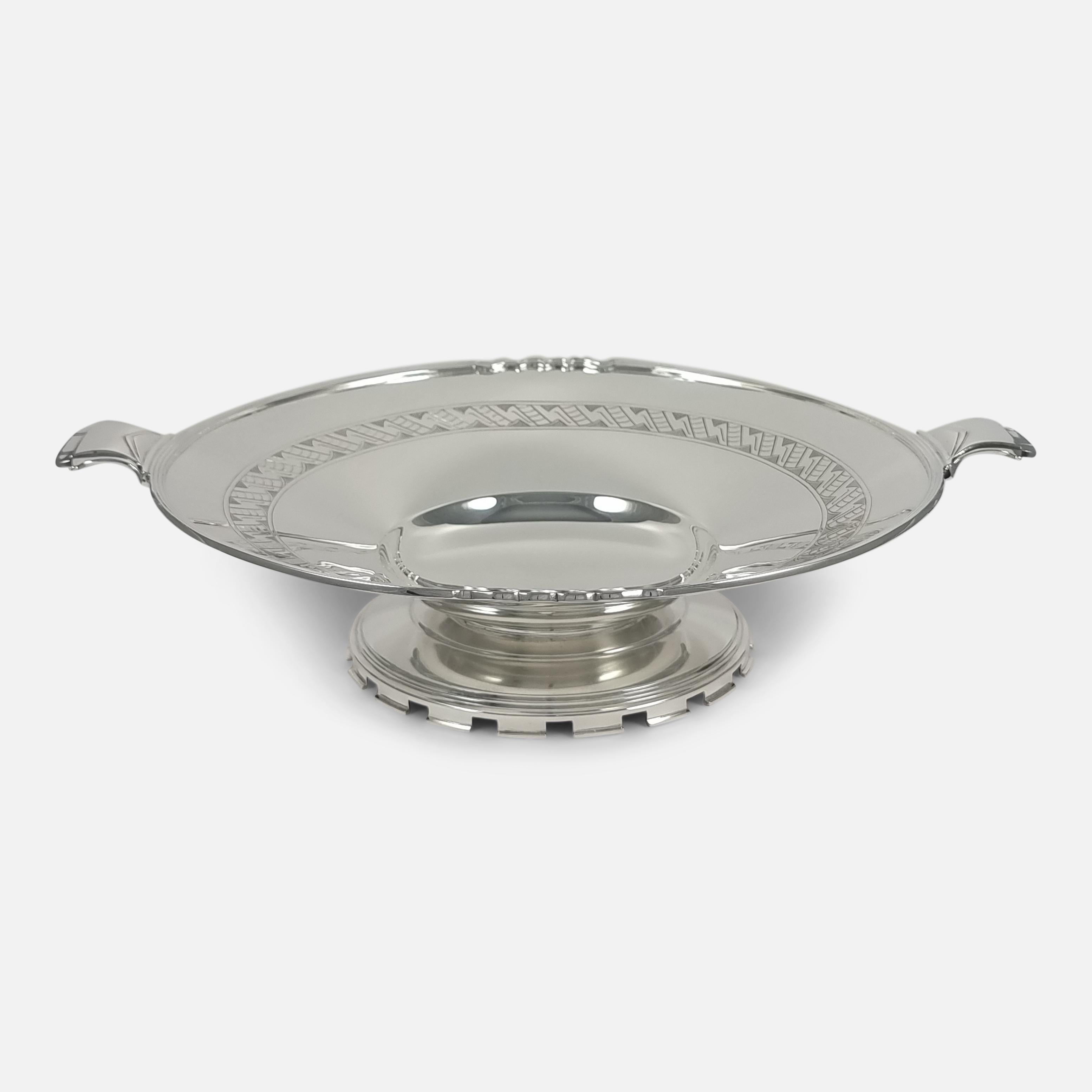 Art Deco Sterling Silver Dish, Mappin & Webb, 1936 For Sale 4