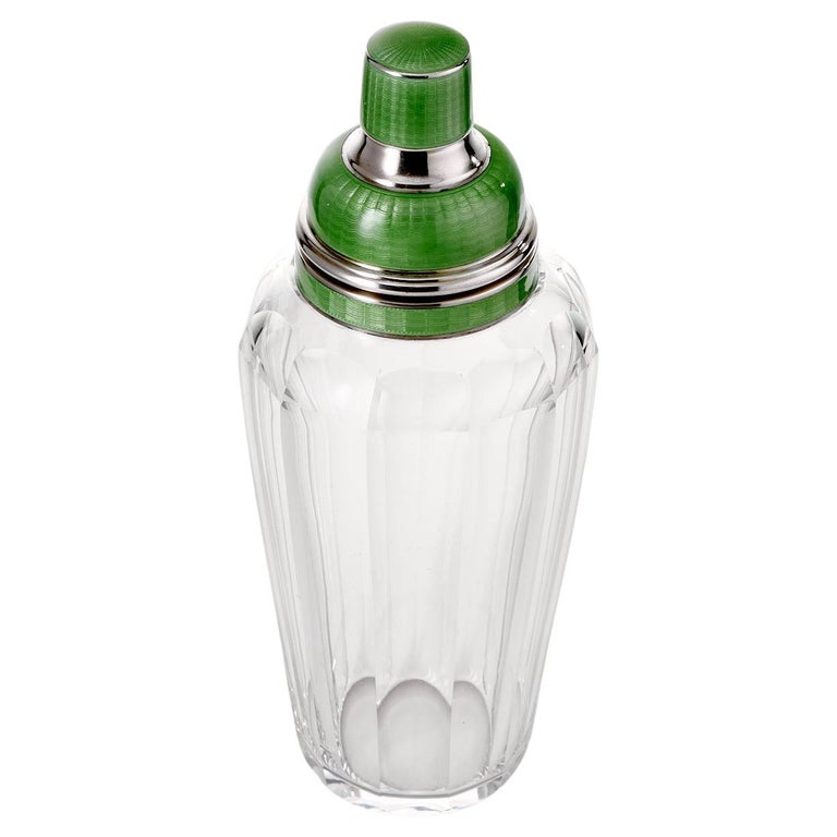 Art Deco Sterling Silver and Enamel Cocktail Shaker Date Sale at 1stDibs