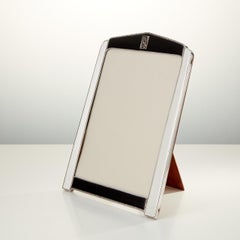 Cornice antica in argento sterling e smalto di Asprey & Co, Inghilterra, CIRCA 1920