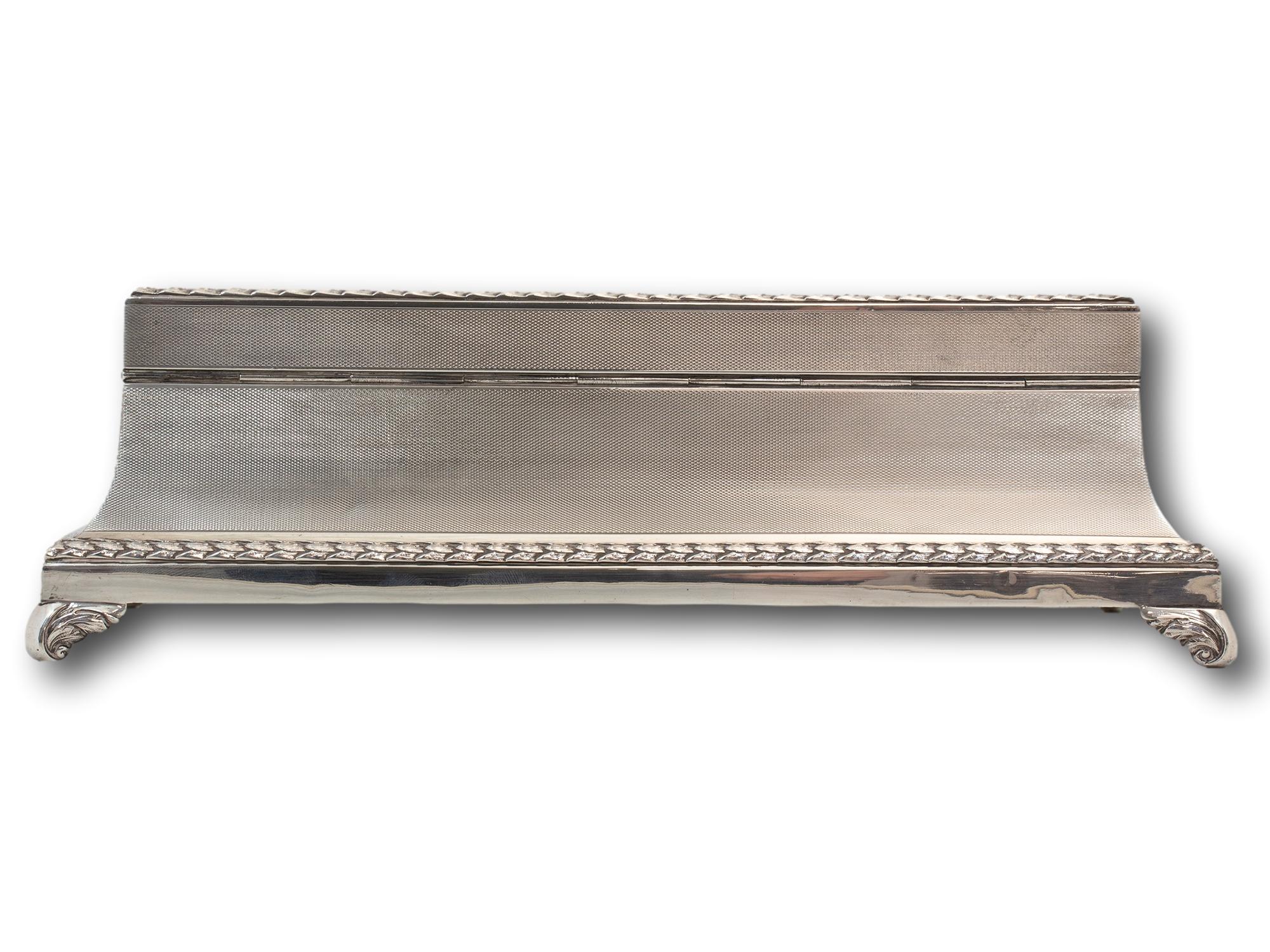 Art Deco Sterling Silver Engine Turned Cigar Box 5