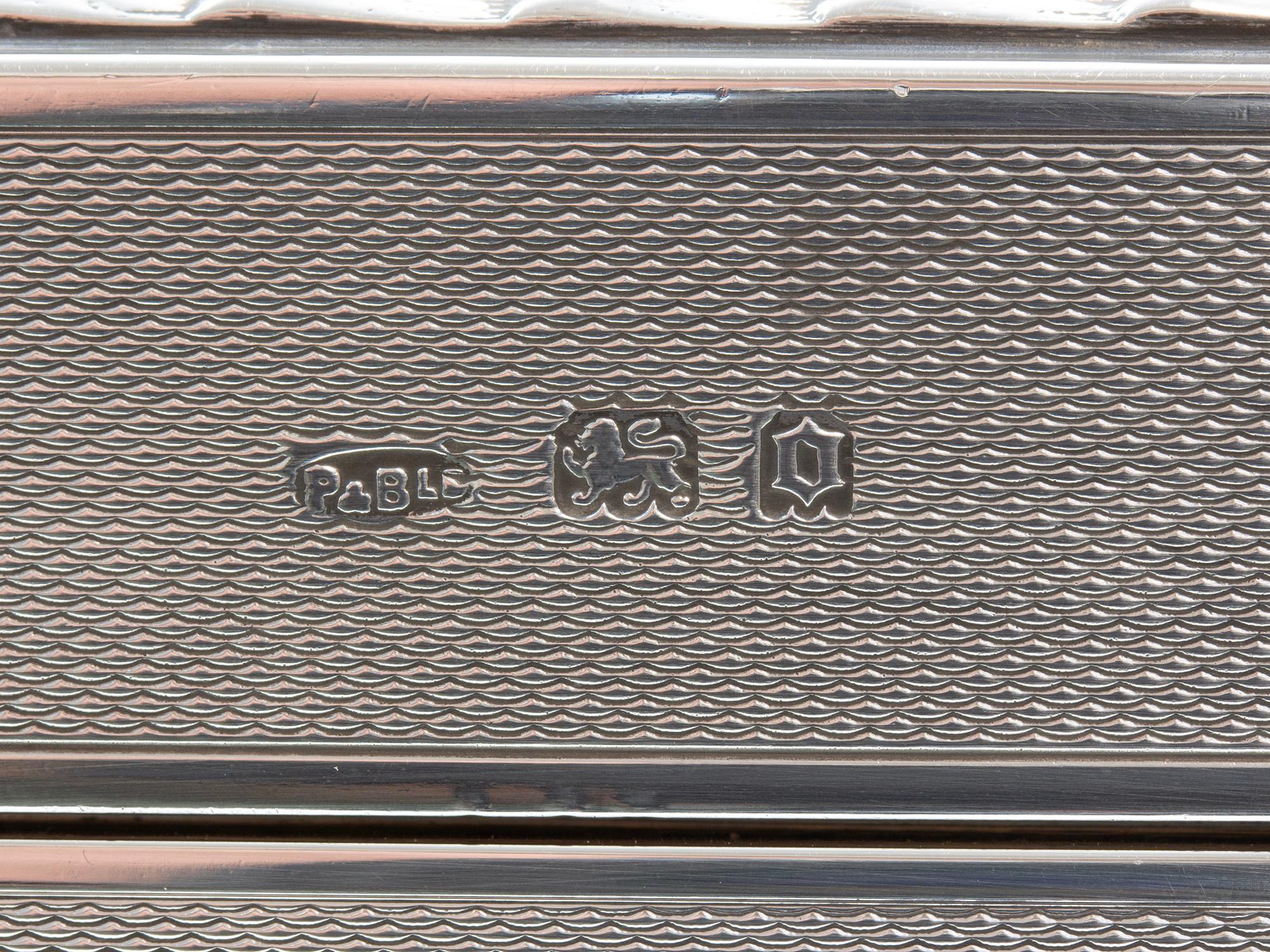 Art Deco Sterling Silver Engine Turned Cigar Box 9