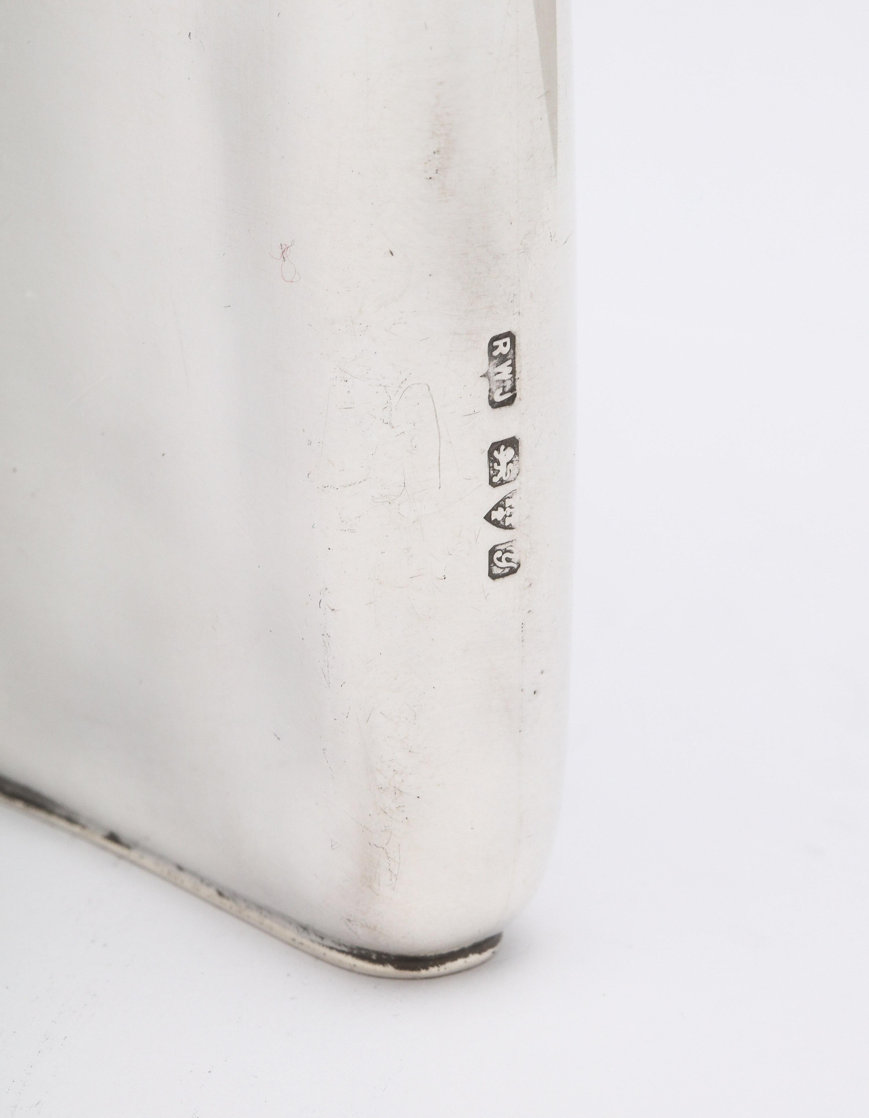 Art Deco Sterling Silver Flask with Hinged Lid 1