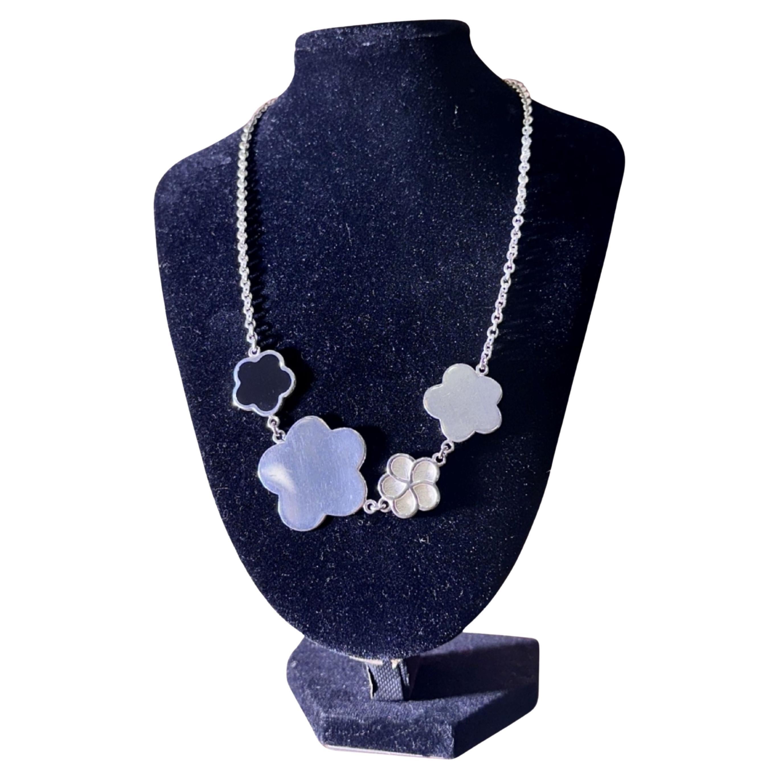 Collana floreale in argento Sterling Art Deco di Christofle, 2000, Francia